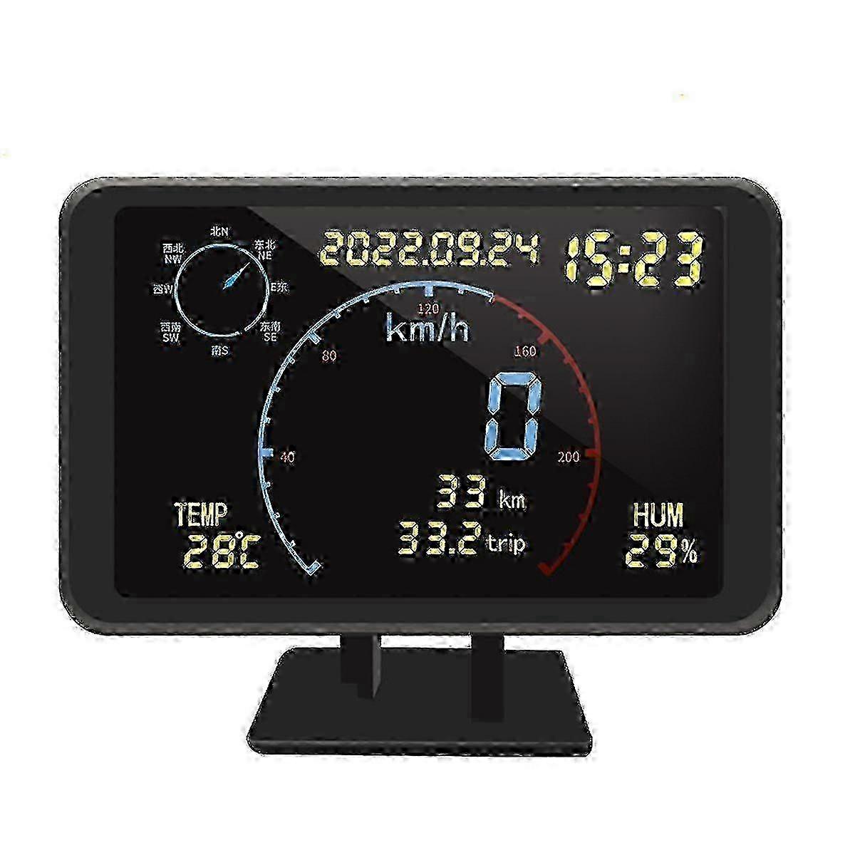 4.7 Inch Car Odometer HUD with Speed Alarm & Compass TroveMart