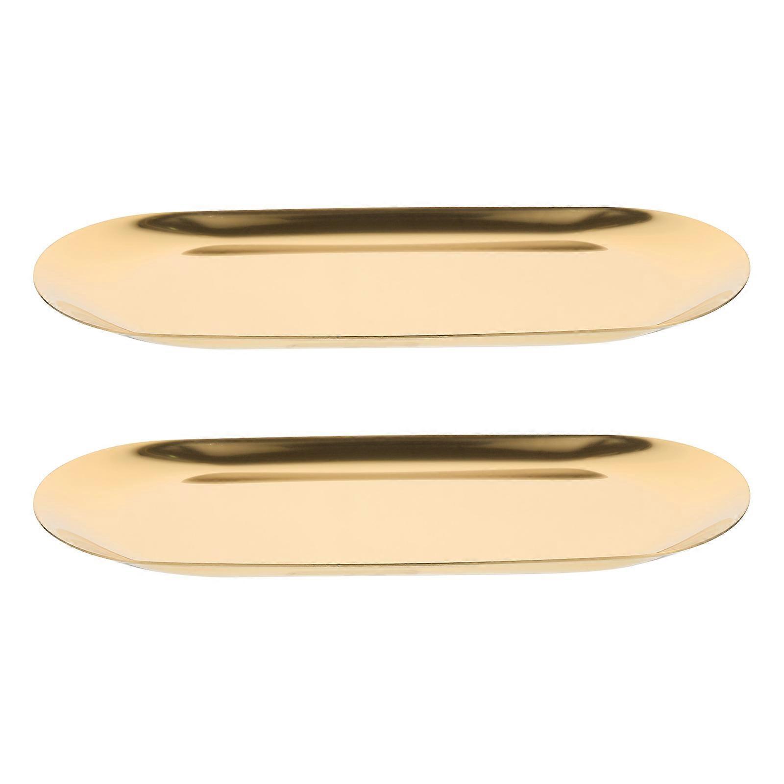 Stainless Steel Fruit Tray Food Serving Display Plate for Desserts and Snacks Made from Golden Material