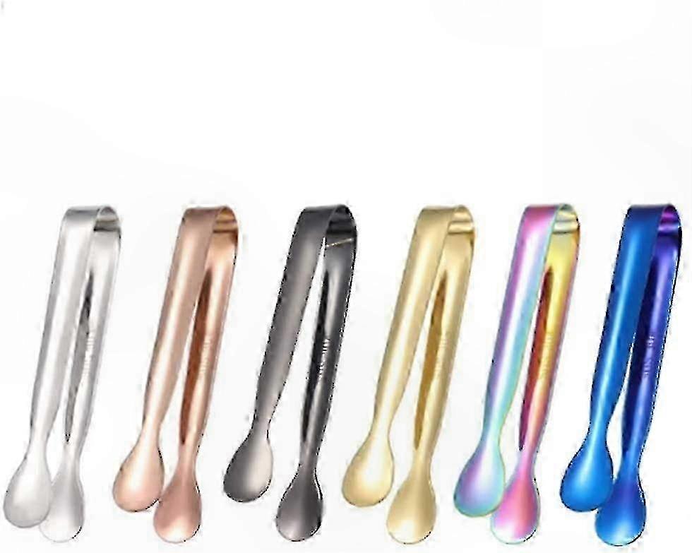 6-Pack Durable Stainless Steel Ice Cube Clips with Colorful Design