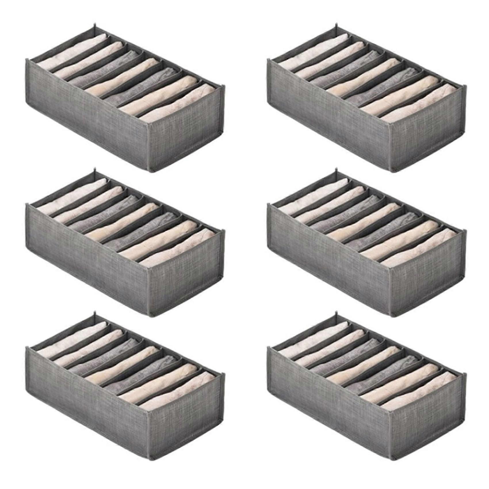 6Pcs Drawer Boxes for Jeans Trousers T-Shirt Storage Boxes Organiser Cupboard Wardrobe Drawers Orga