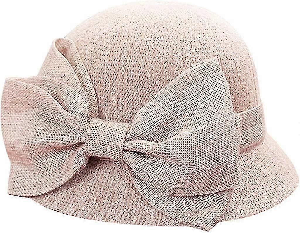 ファッションレディースサンビーチハットストローキャップサマーハットフィッシャーマン(ピンク)
