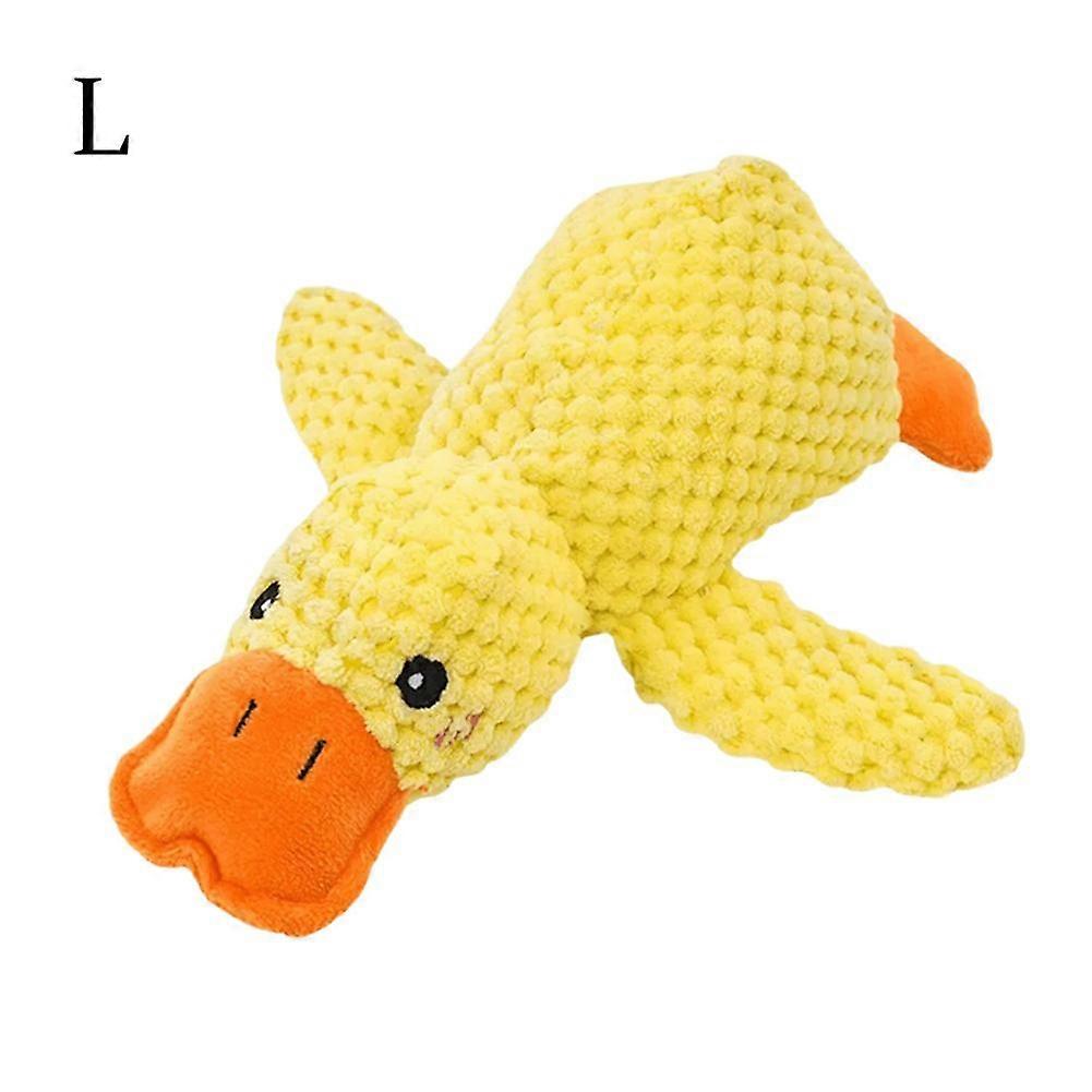 Durable Dog Calming Duck Plush Toy with Squeaky Sound Chew Resistant for Indoor Pets
