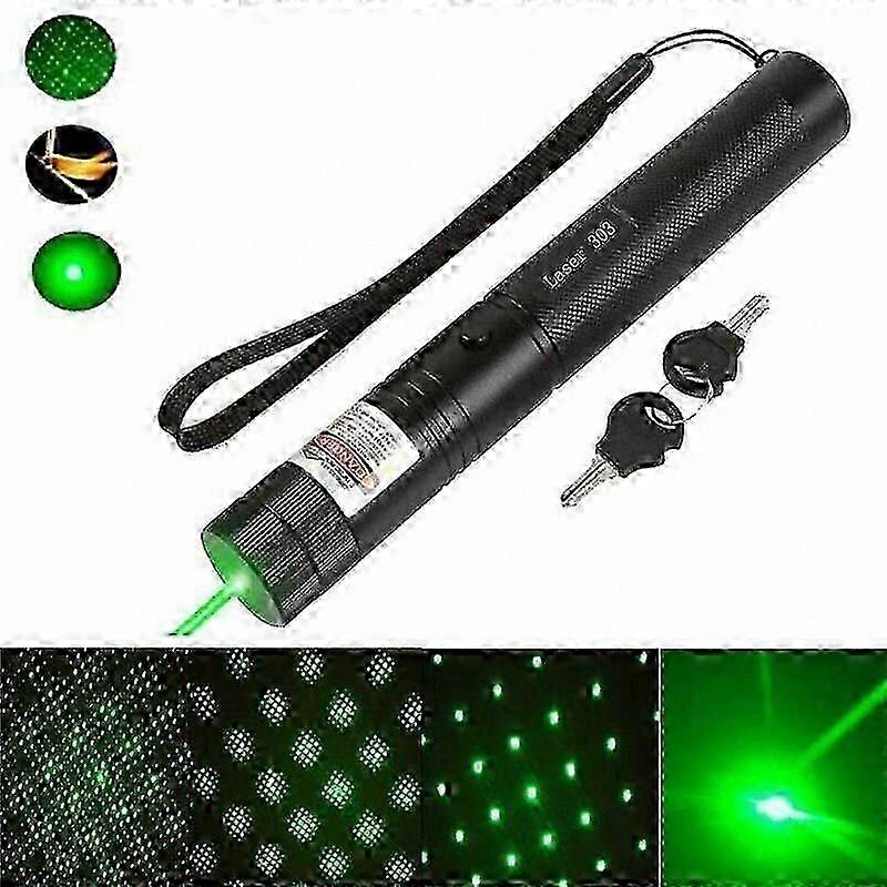 Powerful 10000m Green Laser Pointer 532nm High Power, USB Rechargeable Pocket Flashlight with Bright Green Beam