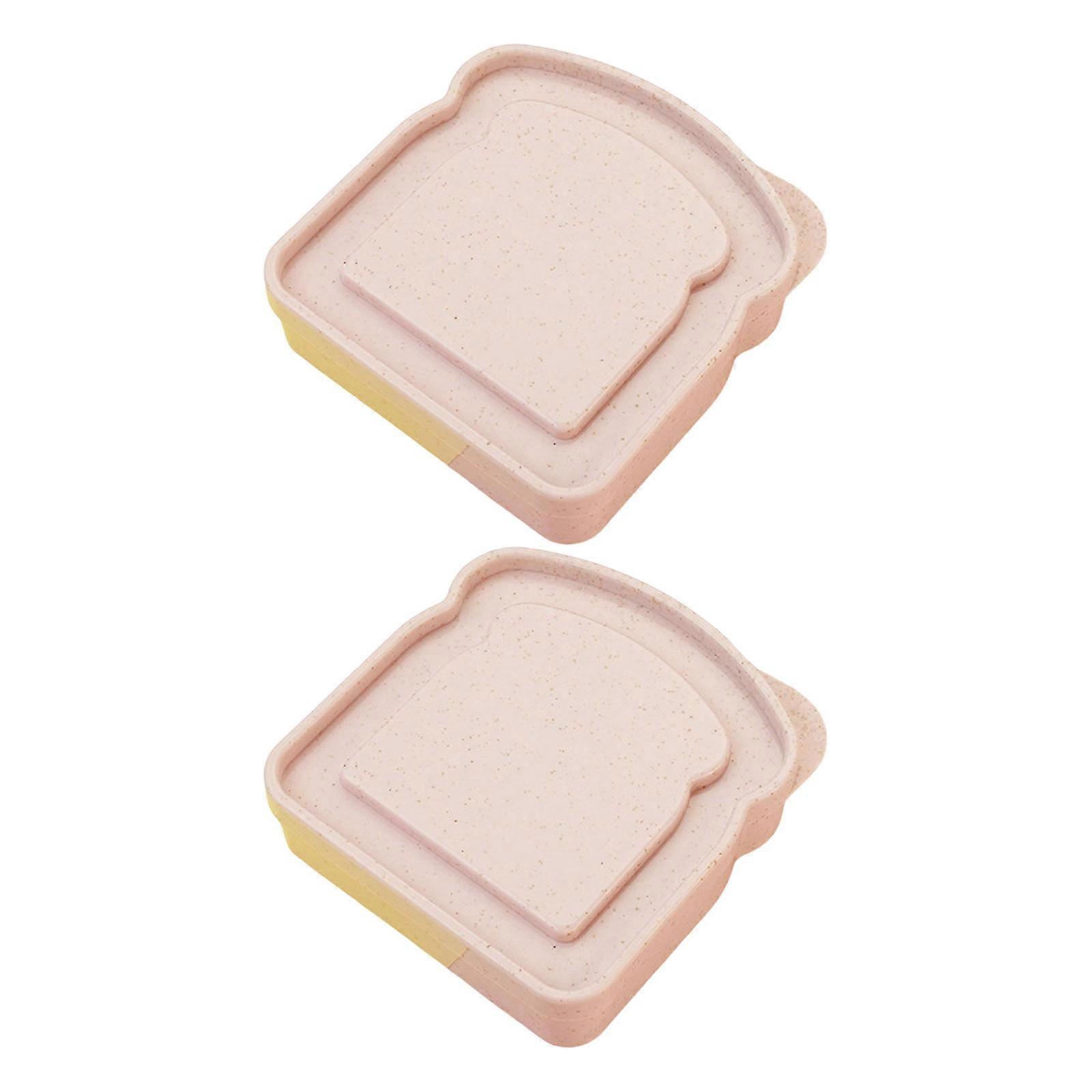 Lunch Box Wheat Straw Construction Large Space Design Plastic Sandwich Container Perfect For Commuting Meals  Pink