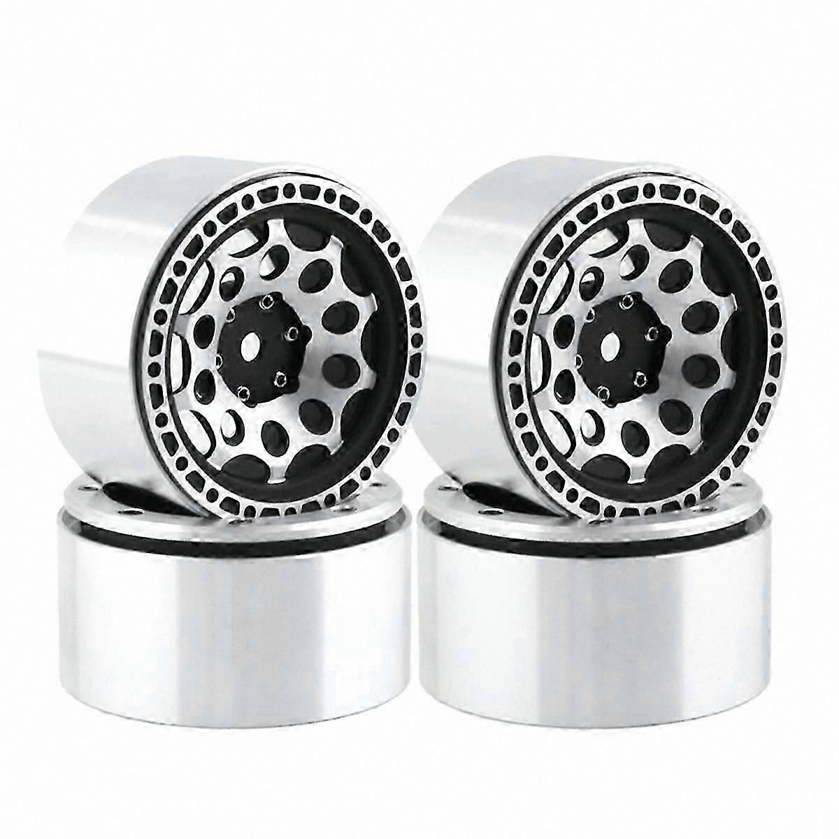 2.2" Alloy Wheels for 1/10 RC Crawler with Locking Tires - Compatible with SCX10-4 Models
