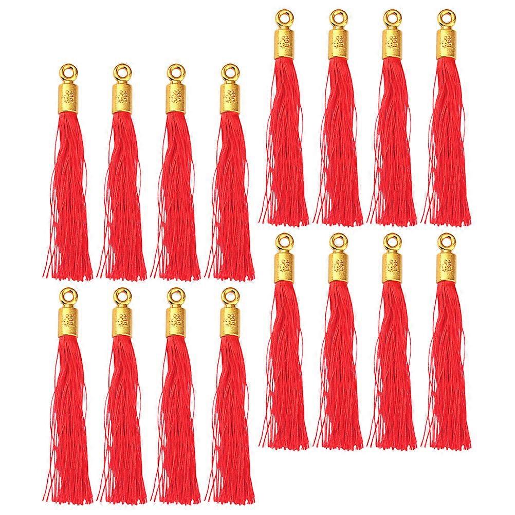 Hanging Tassel Decor Tassel for Backpack Red Polyester Decorative 25Pcs