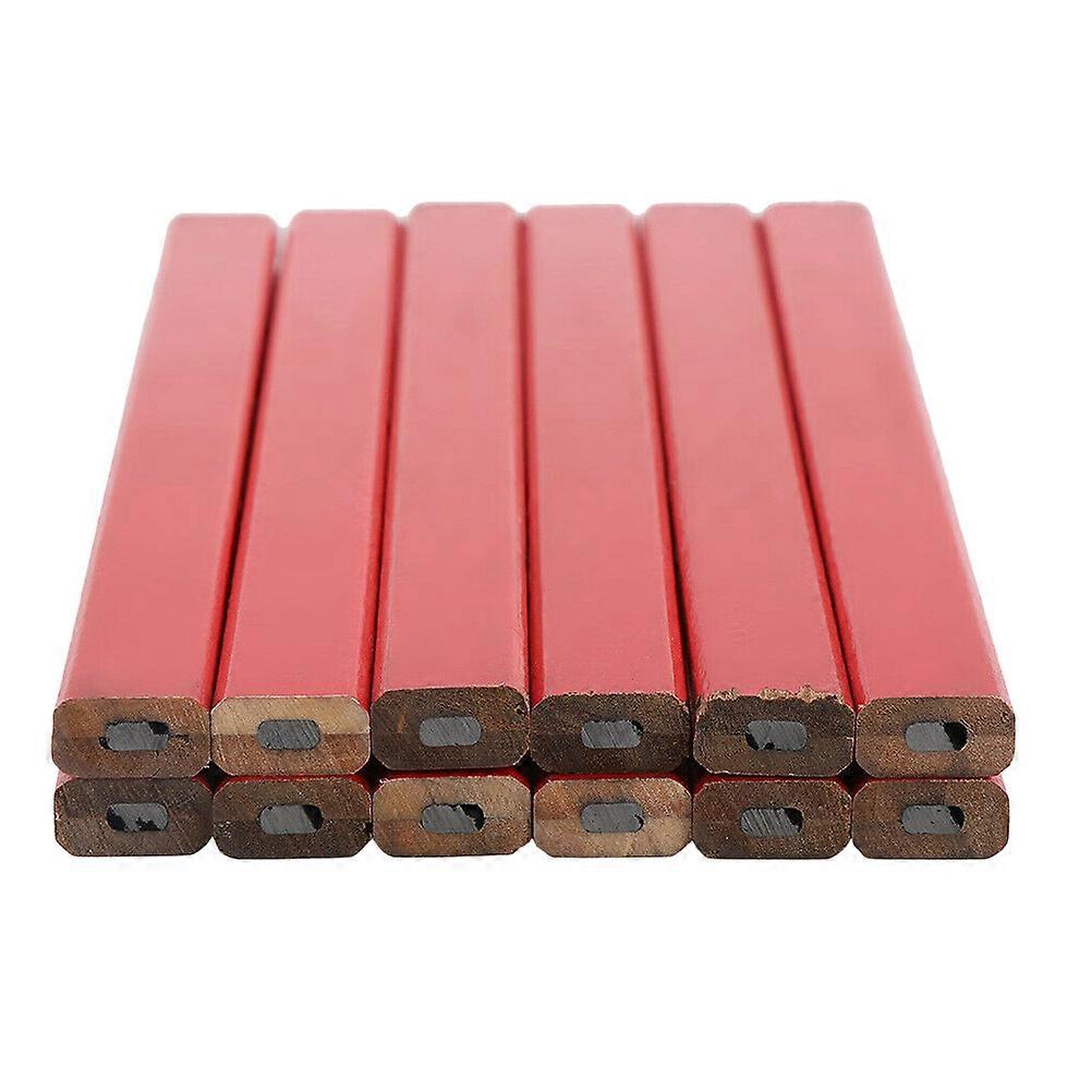 Carpenter Pencils Flat Woodworking Tools Red Wood Stable Line Drawing Woodworking Marker 72Pack