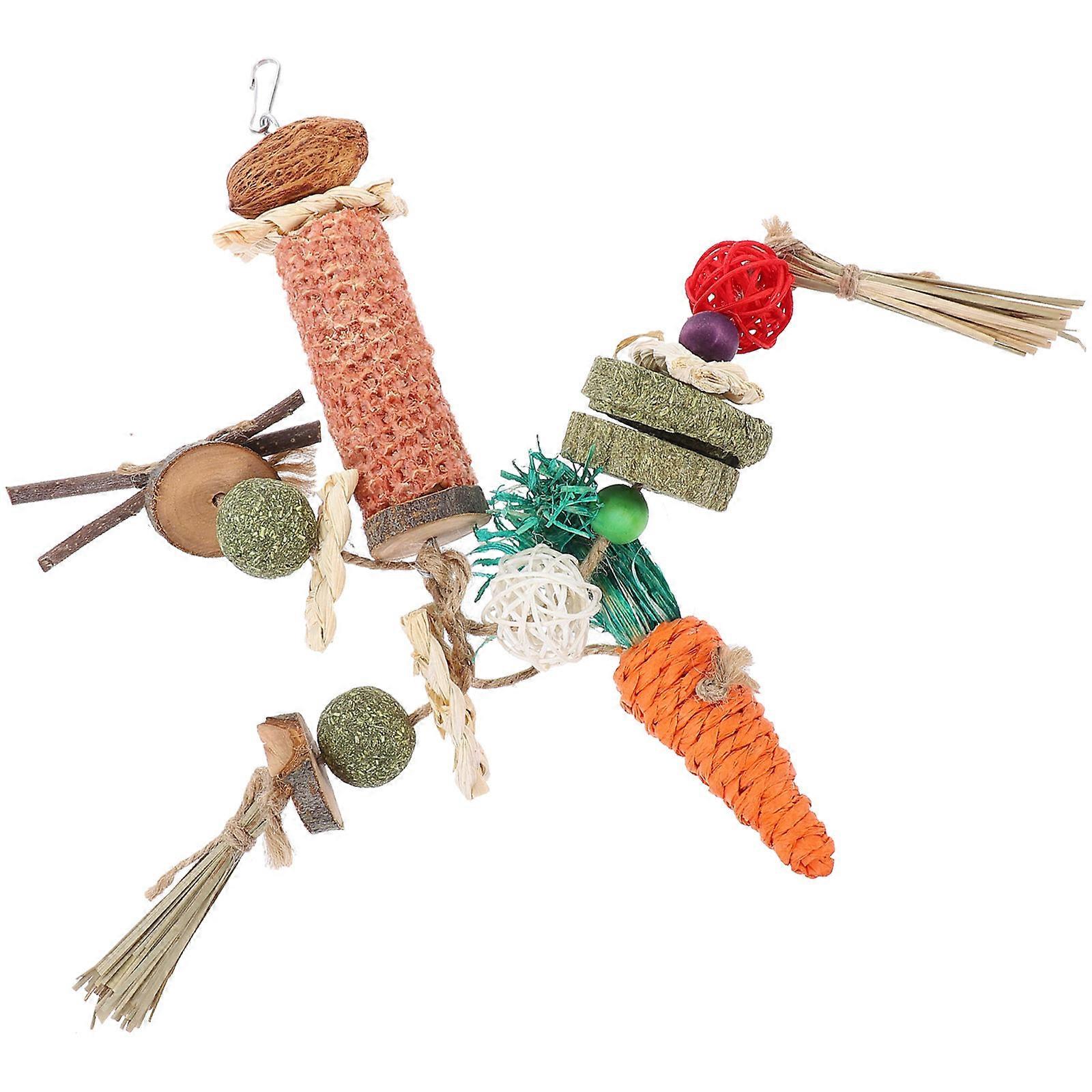 Natural Wooden Chew Toys for Small Pets Assorted Color Promote Oral % Safe and Healthy