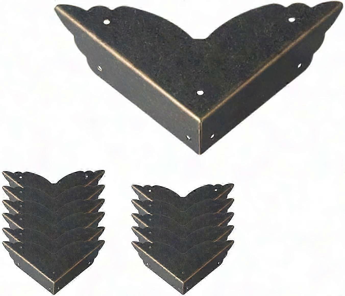 12 حزمة من واقيات الزاوية المعدنية القديمة ، واقي حافة الأثاث على الطراز العتيق للطاولة ، الصدر ، حماية صندوق المجوهرات