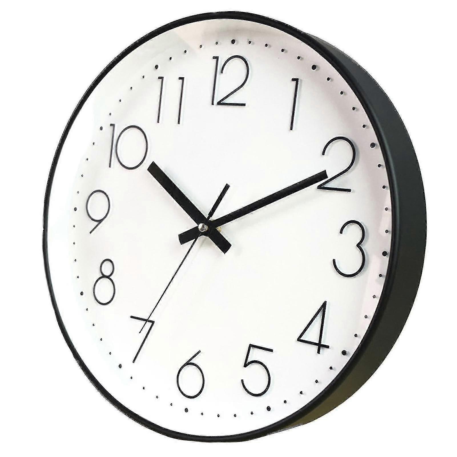10 Inch Wall Clock Round Hanging Noiseless 3d Number Quartz Clock