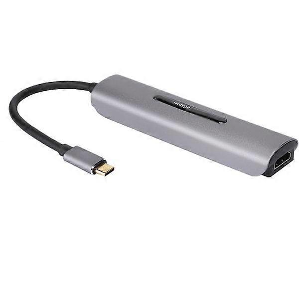 7-in-1-Typ-E-C auf HDMI+USB3.0x3+TF+Speicherkarte+PD-Hub-Konverter-Dockingstation