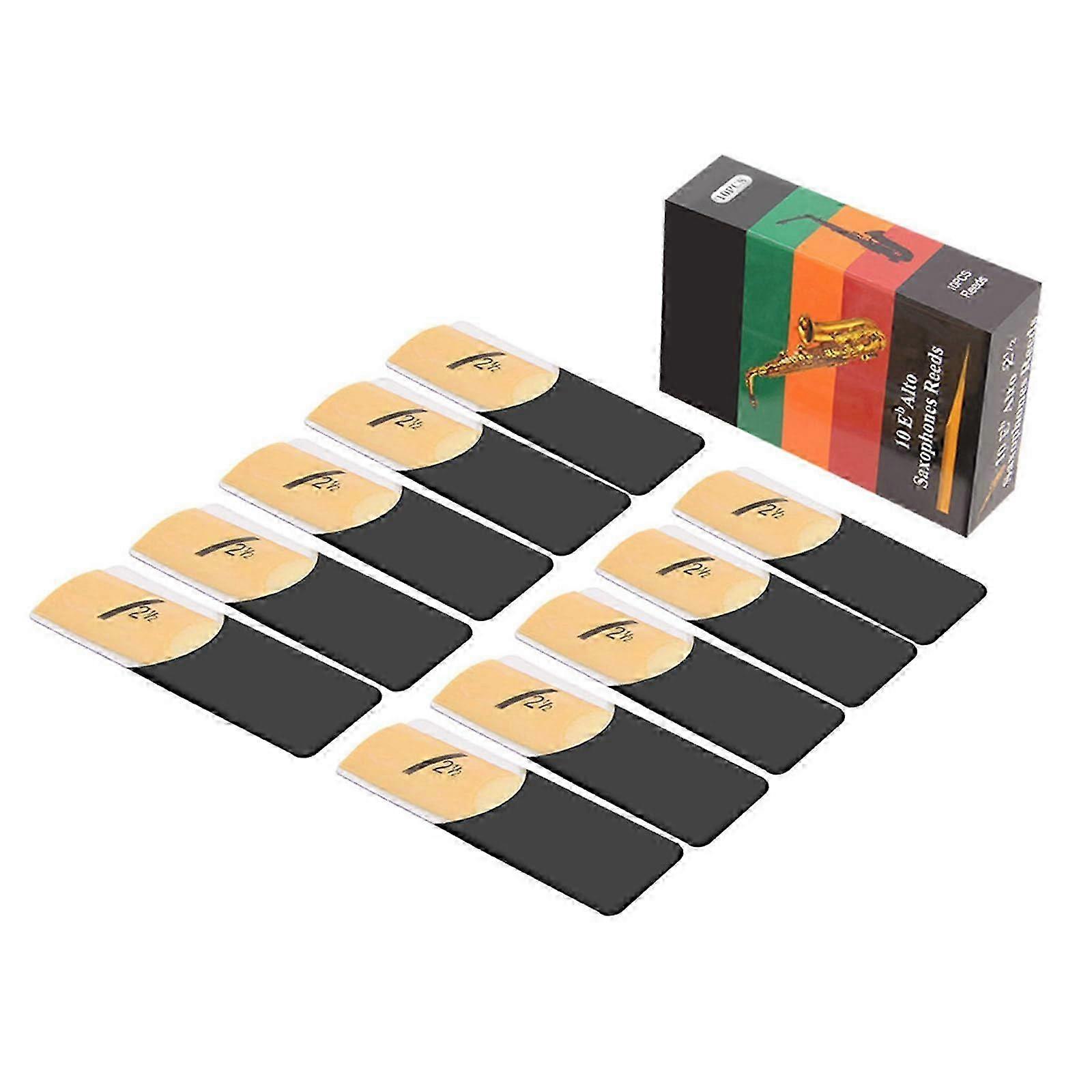 Old B Saxophone Reeds - 10 Pieces, 21/2 for Alto Sax, Multiple Sizes 1.5, 2.0, 2.5, 3.5