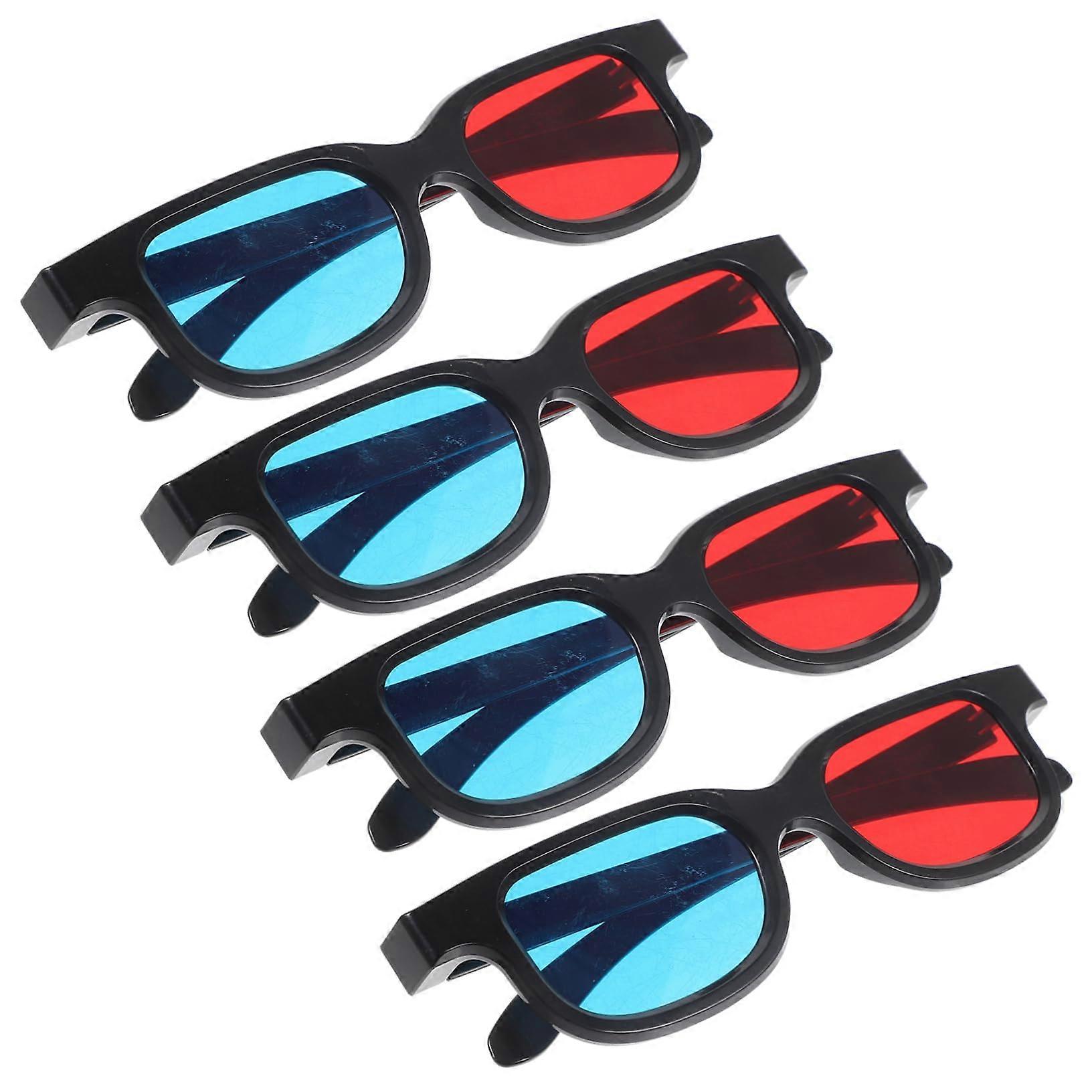 Glasses 4Pack Plastic Viewing Eyewear For Movies TV Projectors Anaglyph Design Durable Comfortable