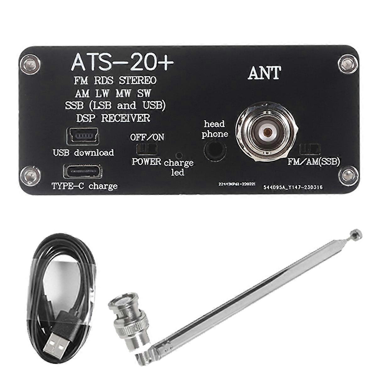 SI4732 ATS-20+ Plus ATS20+ Radio Receiver FM AM (MW & SW) SSB (LSB & USB) with + Antenna + Speaker + Type-C Cable