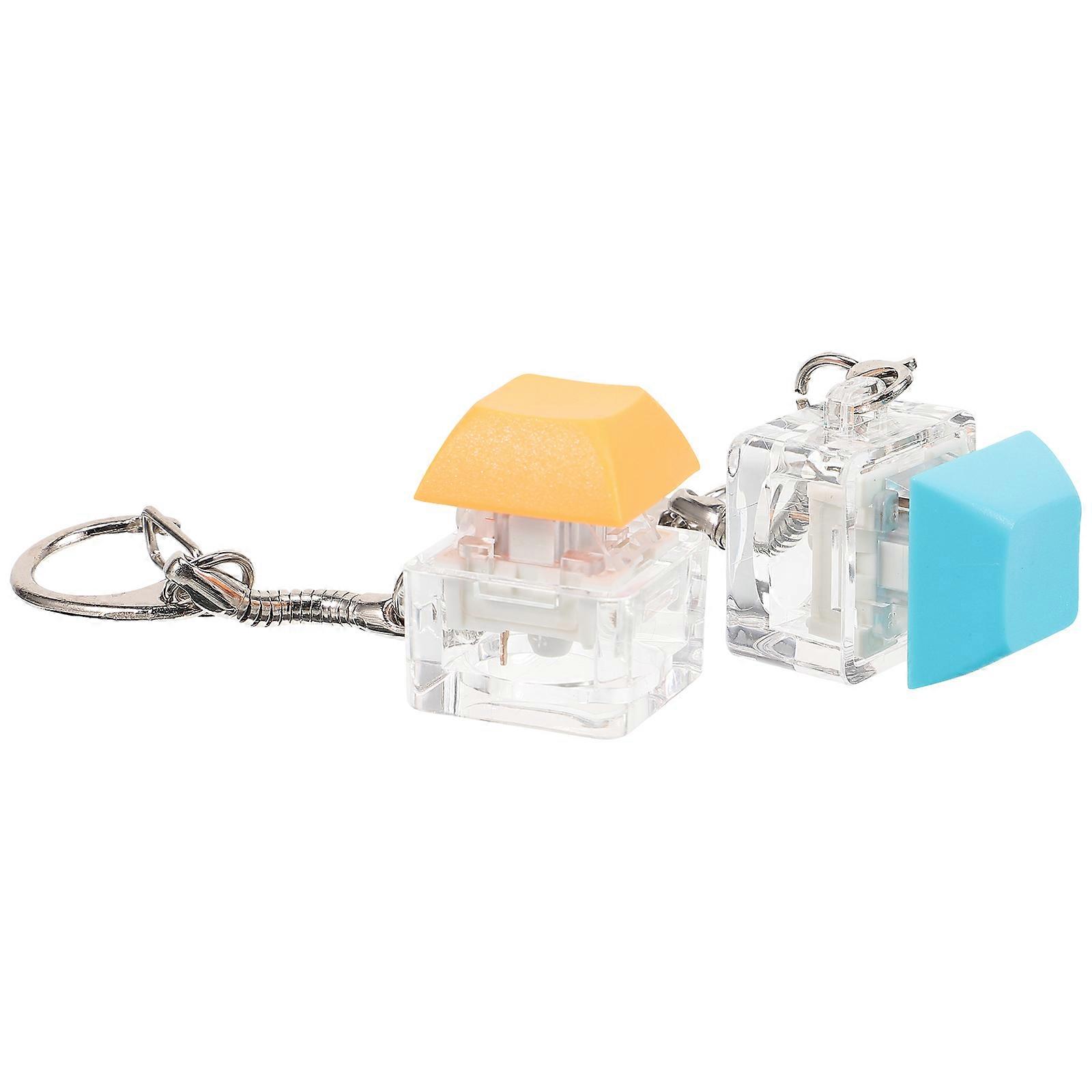 2pcs Keychain Fidget Stress Relief Keyboard Pendant Lake Bag Decorative Key Holder with Fine Details for Home and Office Use