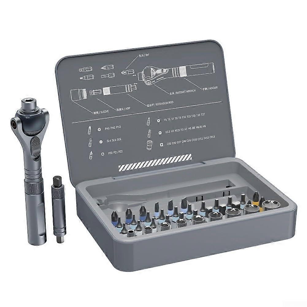 Ratchet Screwdriver Set 42In1 With Alloy Steel Bits And Socket For Electronics And Automotive And Assembly