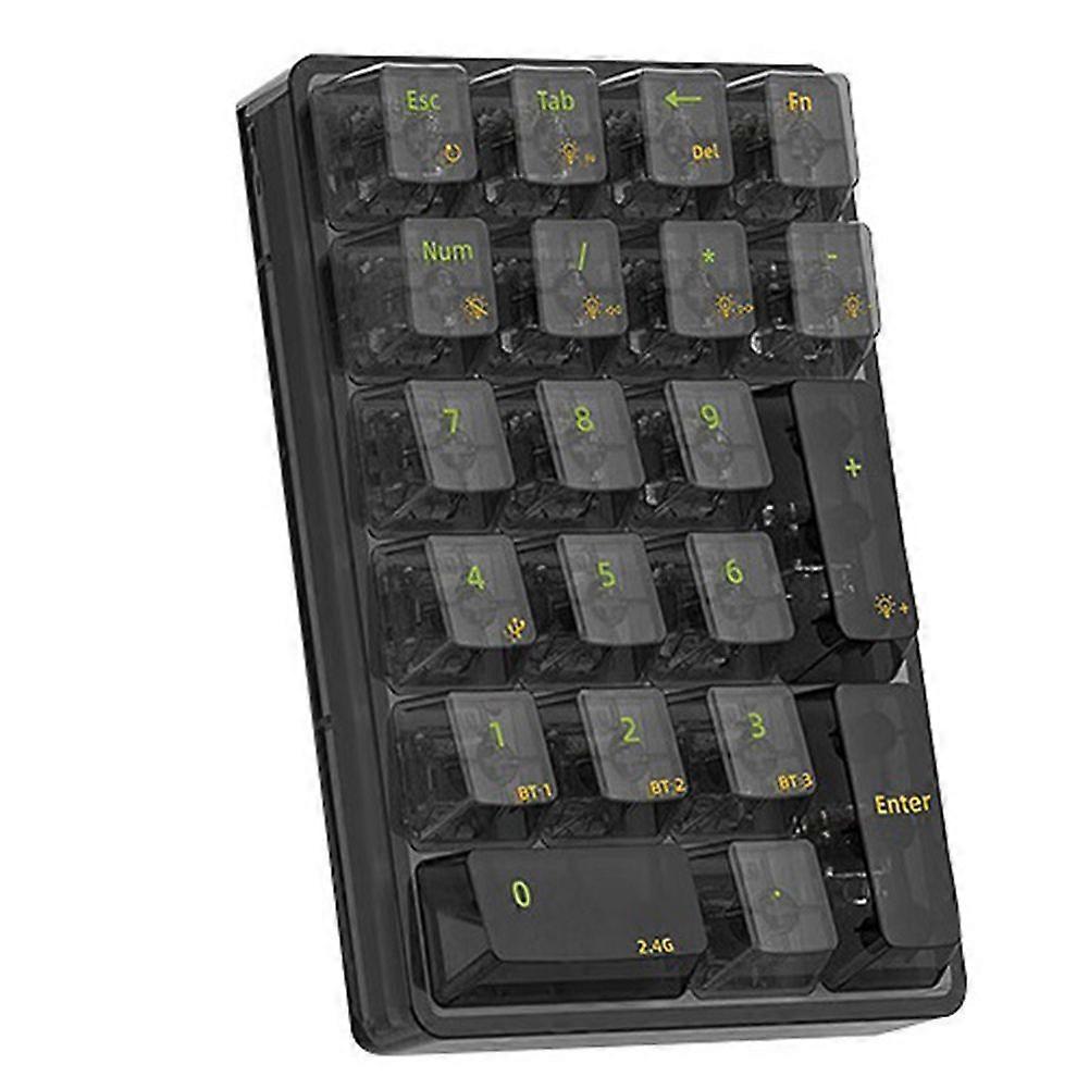 K21 Number Pad Bluetooth Mechanical Keyboard RGB 21Keys Transparent Photoshop Accounting Numpad Gaming Keyboard Black