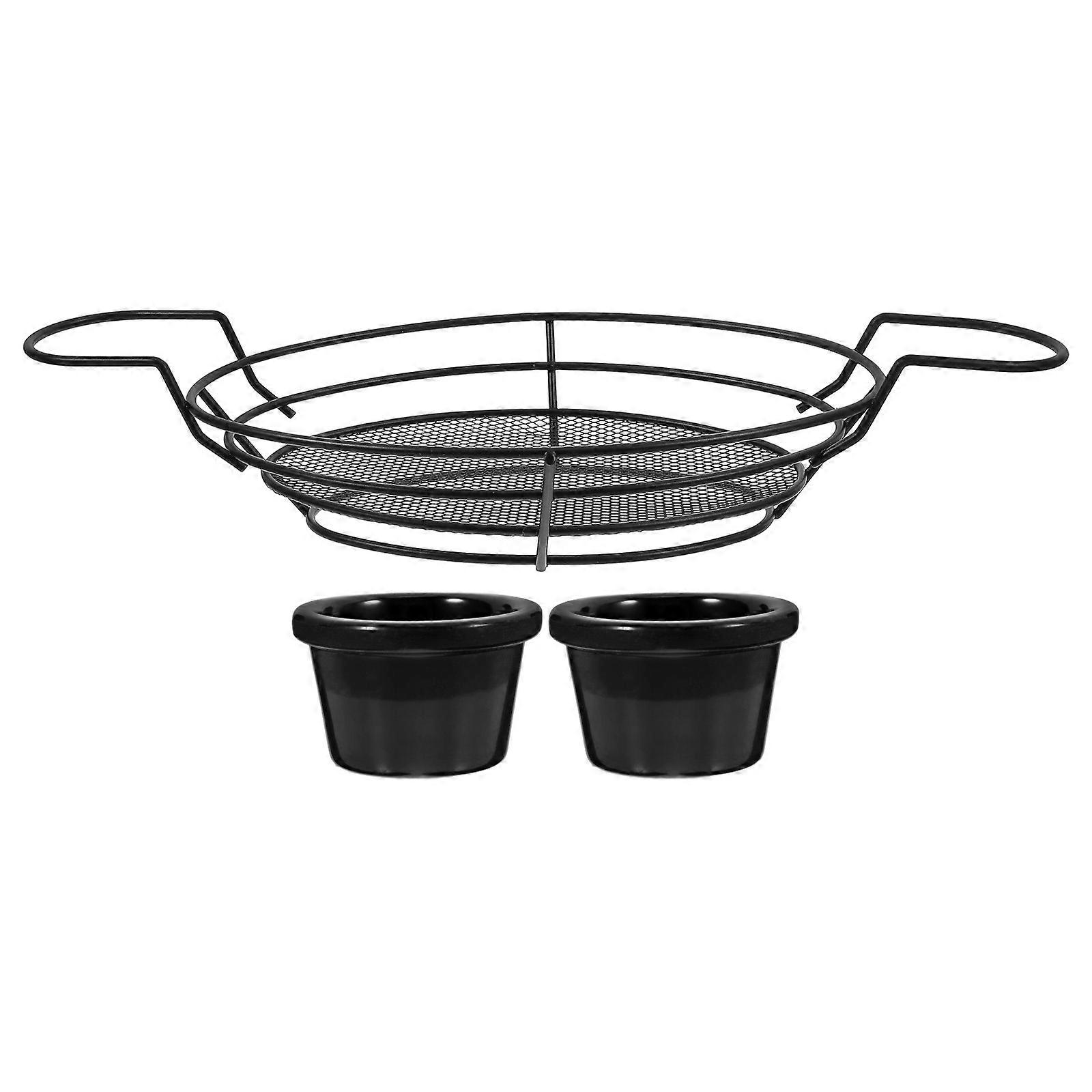 Stainless Steel Storage Basket in Black Color for Kitchen and Home Use with Large Capacity 1pc