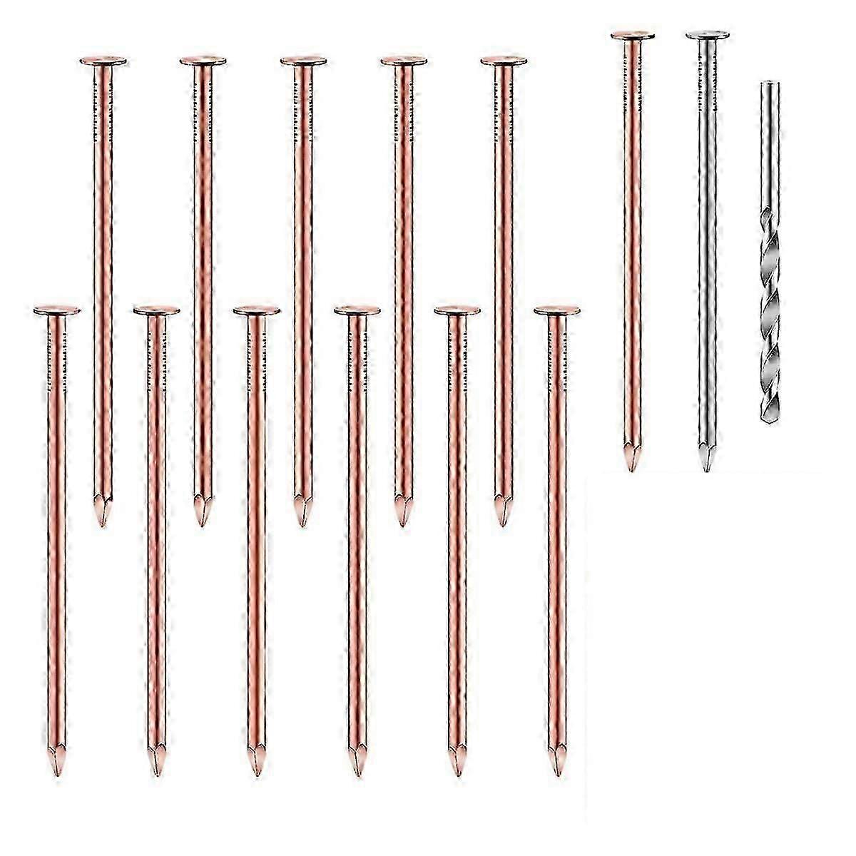 Kit de 14 clous en cuivre pour abattre les arbres, clous en cuivre pur de 3,5 pouces en vrac, pointes pour enlever les souches