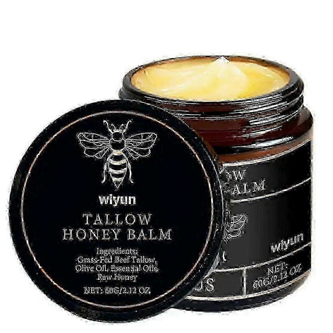 Beef Tallow Balm Organic Grass-Fed Raw Honey