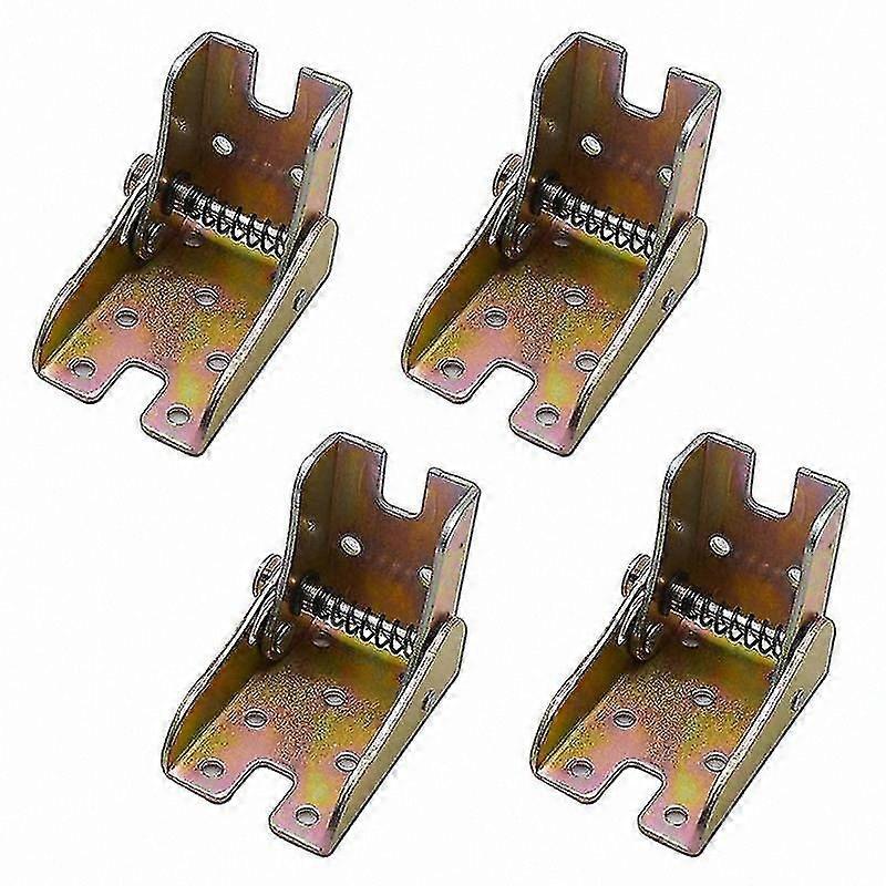 4-Pack Adjustable Bed Legs with Support Brackets, Foldable Furniture Feet with Locking Springs, 2.4" Height for Stability