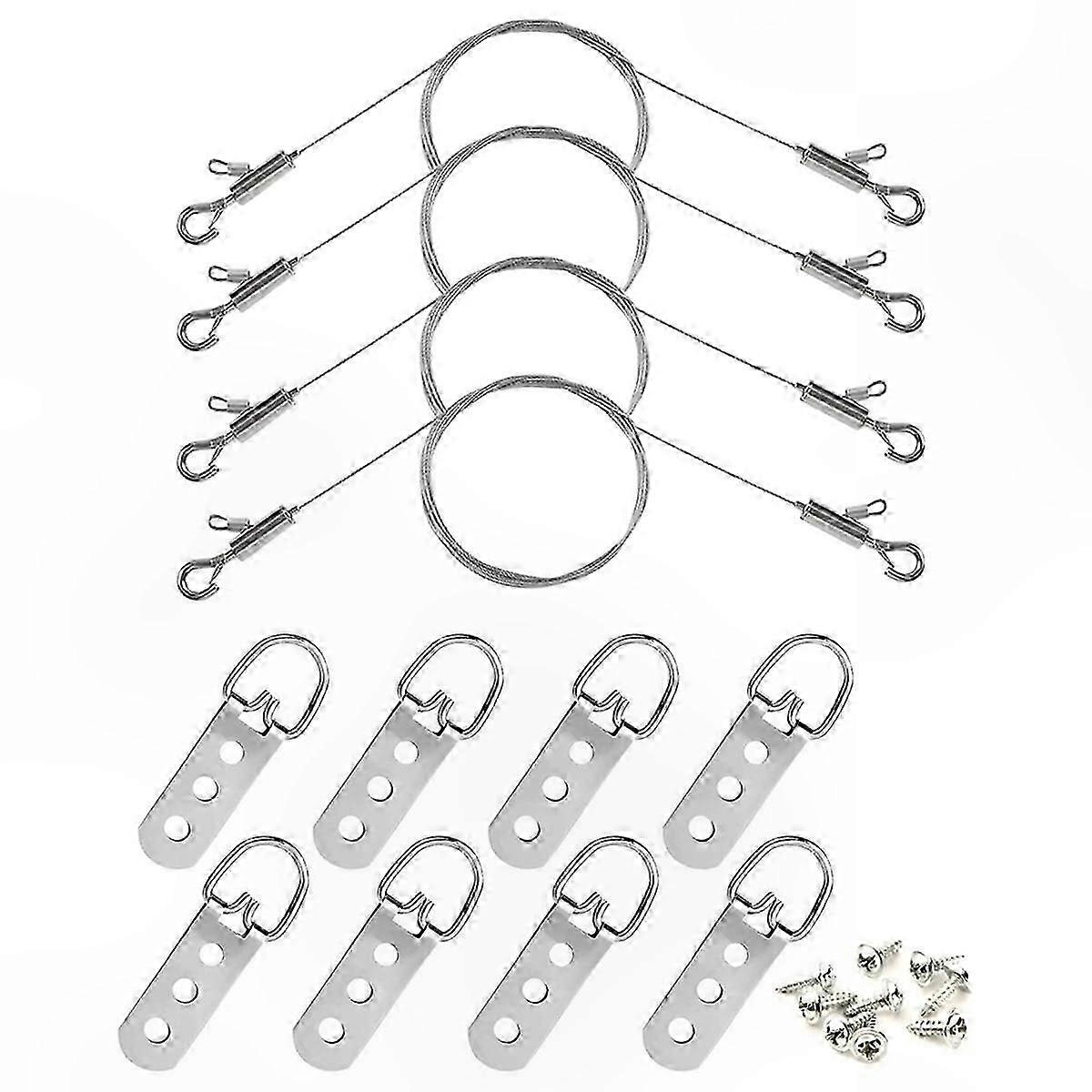 Customizable Picture Hanging Wire with D Rings and Clips