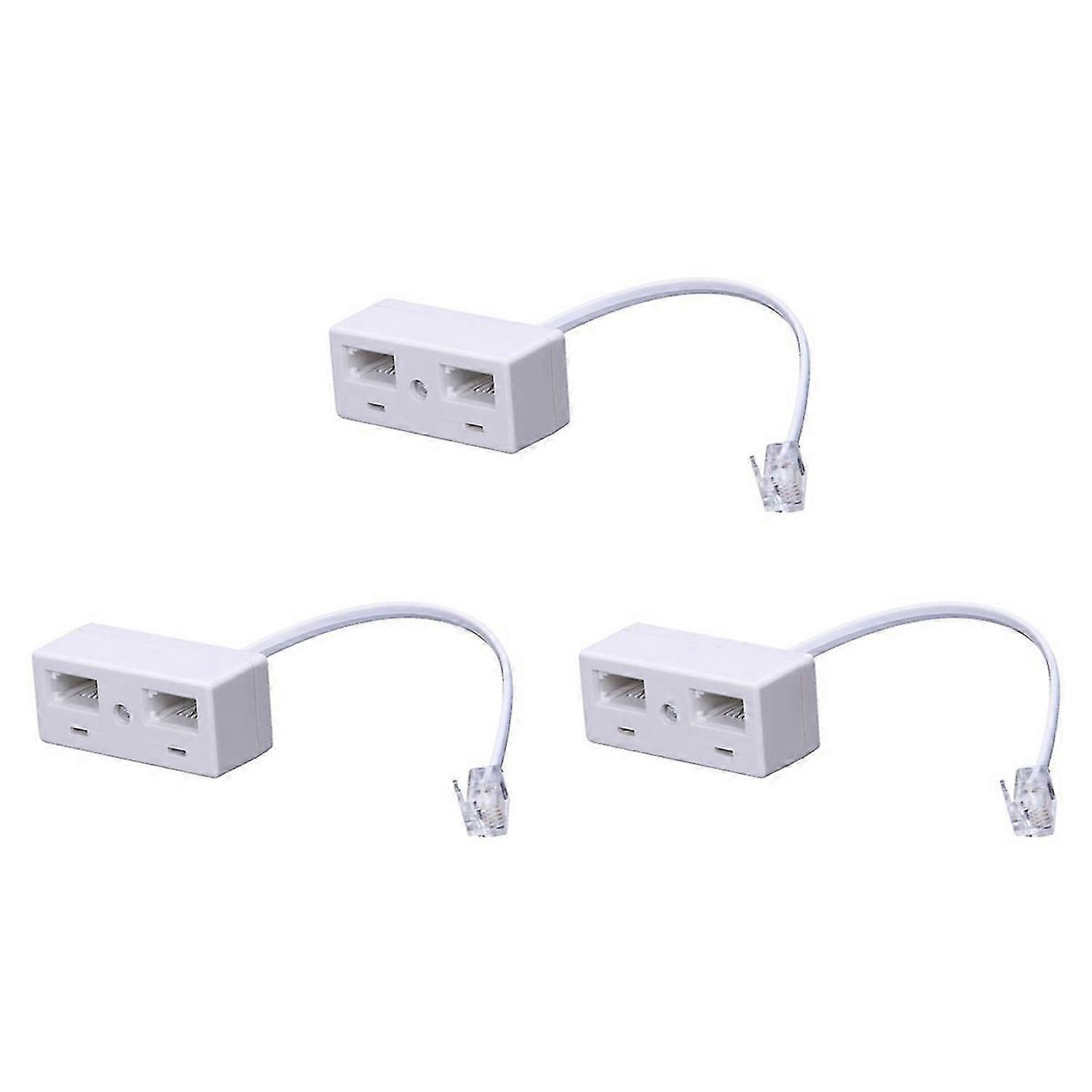 RJ11 Plug to Dual UK BT Telephone Socket Convertor