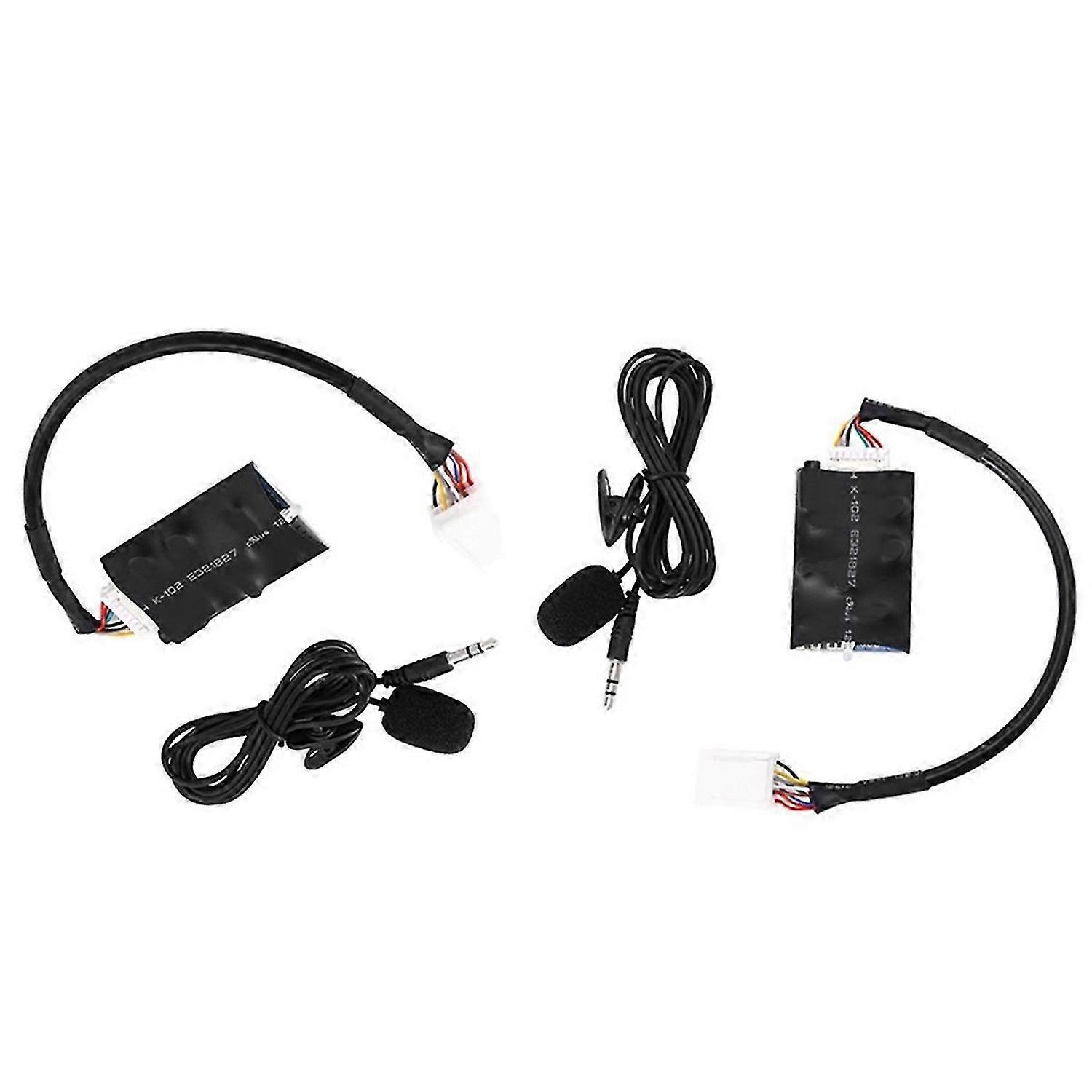 2Set Radio Audio Adapter Bluetooth AUX Cable for Microphone Handsfree Music Interface Disc Box