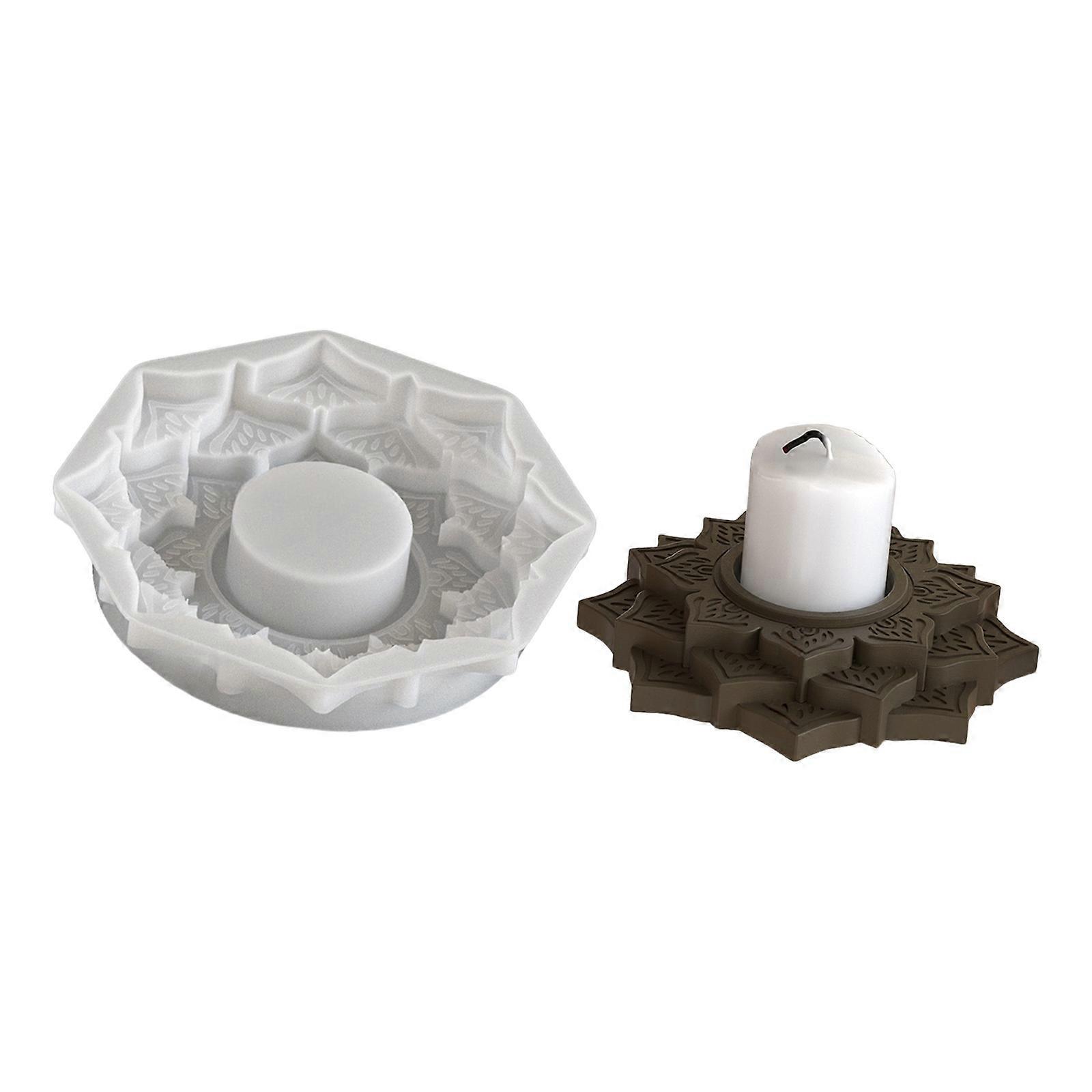 Artisanal Silicone Molds For Flower Shape Candle Holders Making High Temperatures Resistance Candle Base Crafting Tool Multicolor