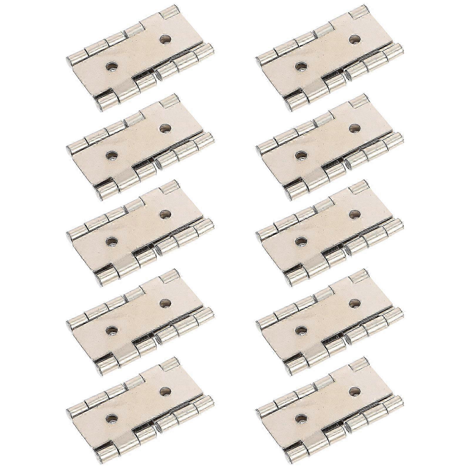Heavy-Duty Silver Hinges for Cabinets and Screens, 10-Pack, Smooth Operation, Durable Folding Design, 4.70x4.50x0.50cm