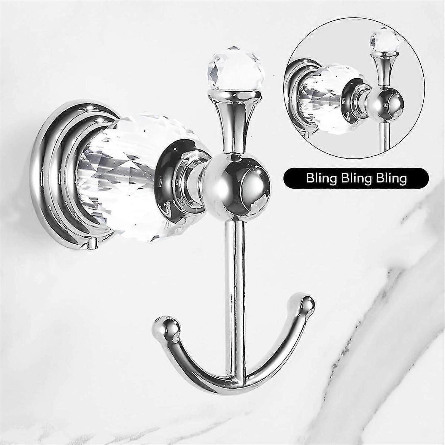 Crystal Towel Hook, Silver Robe Hooks