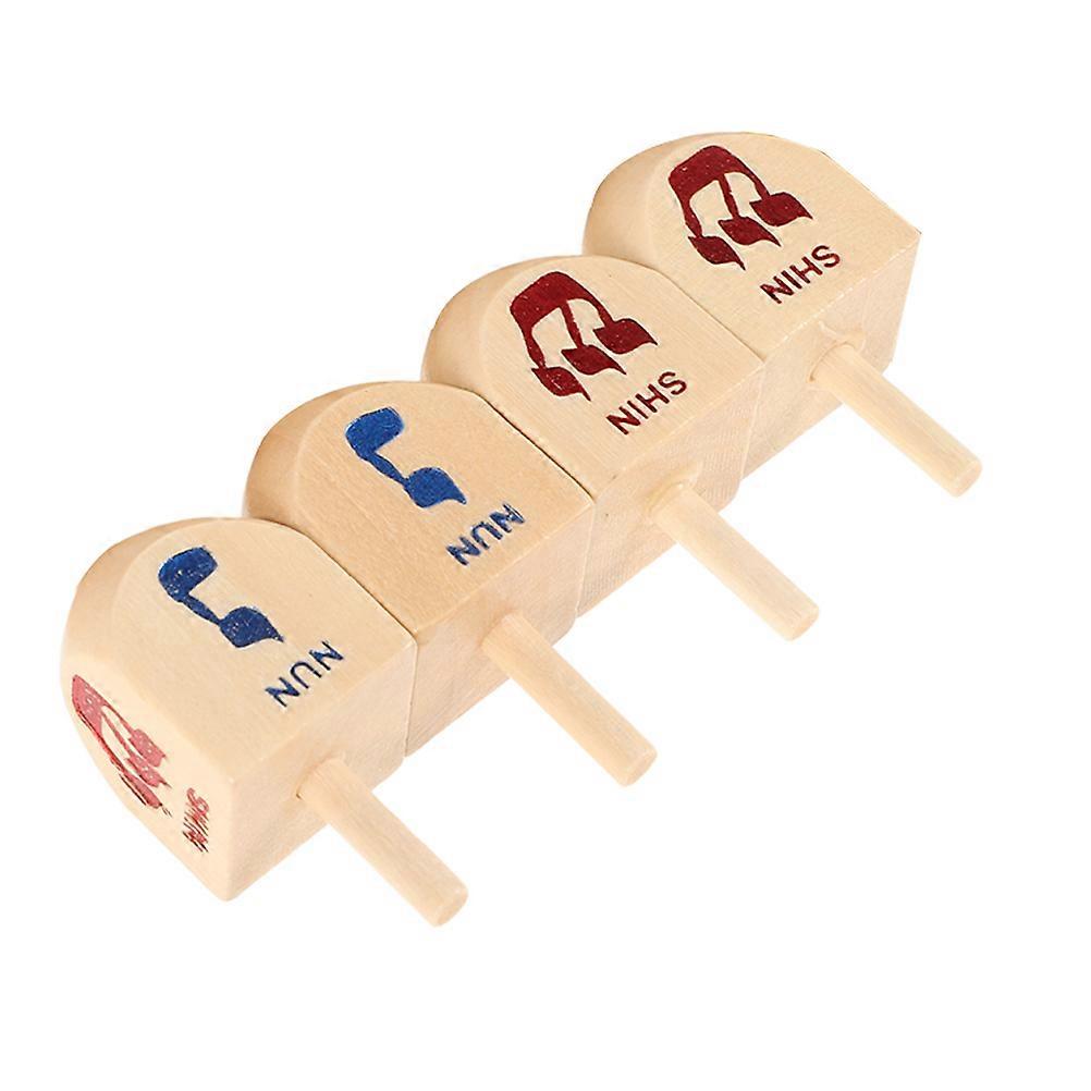 Wooden Hanukkah Top Dreidel Game for Kids Playing 16 Pieces Kit