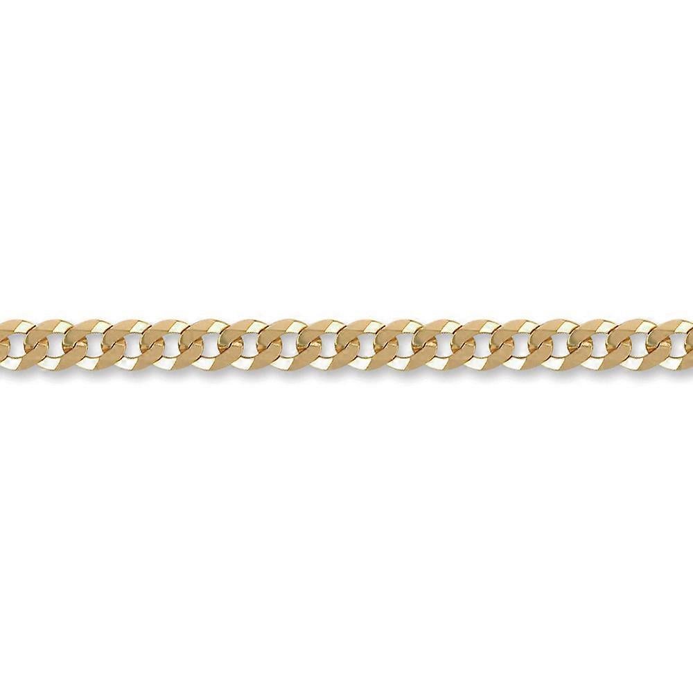 Jewelco London 男士实心 9 克拉黄金平整 6.2 毫米规格链条手链,8.5 英寸