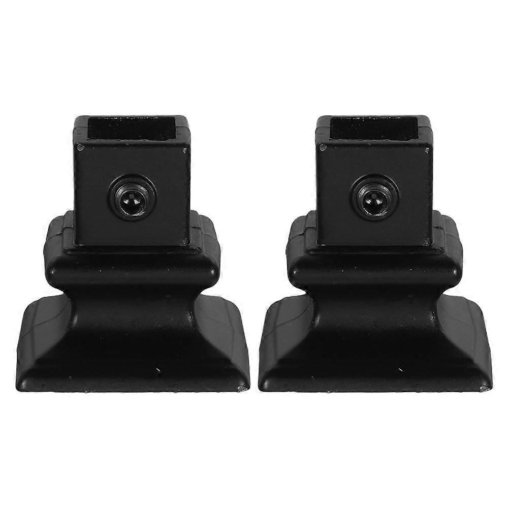 Black Iron Stair Posts Railing Base for Secure Handrail Repairs 2Pcs