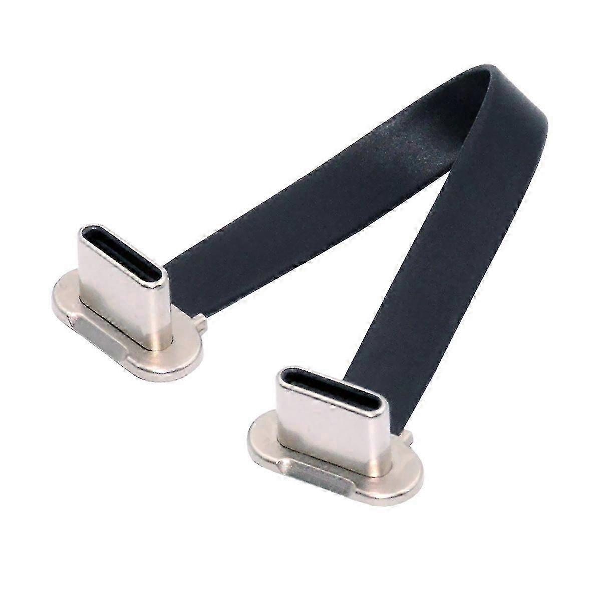 75mm Angled USB-C to USB-C Flat Data Cable, 65W Fast Charge, Ultra Slim USB2.0 Cord for Laptops