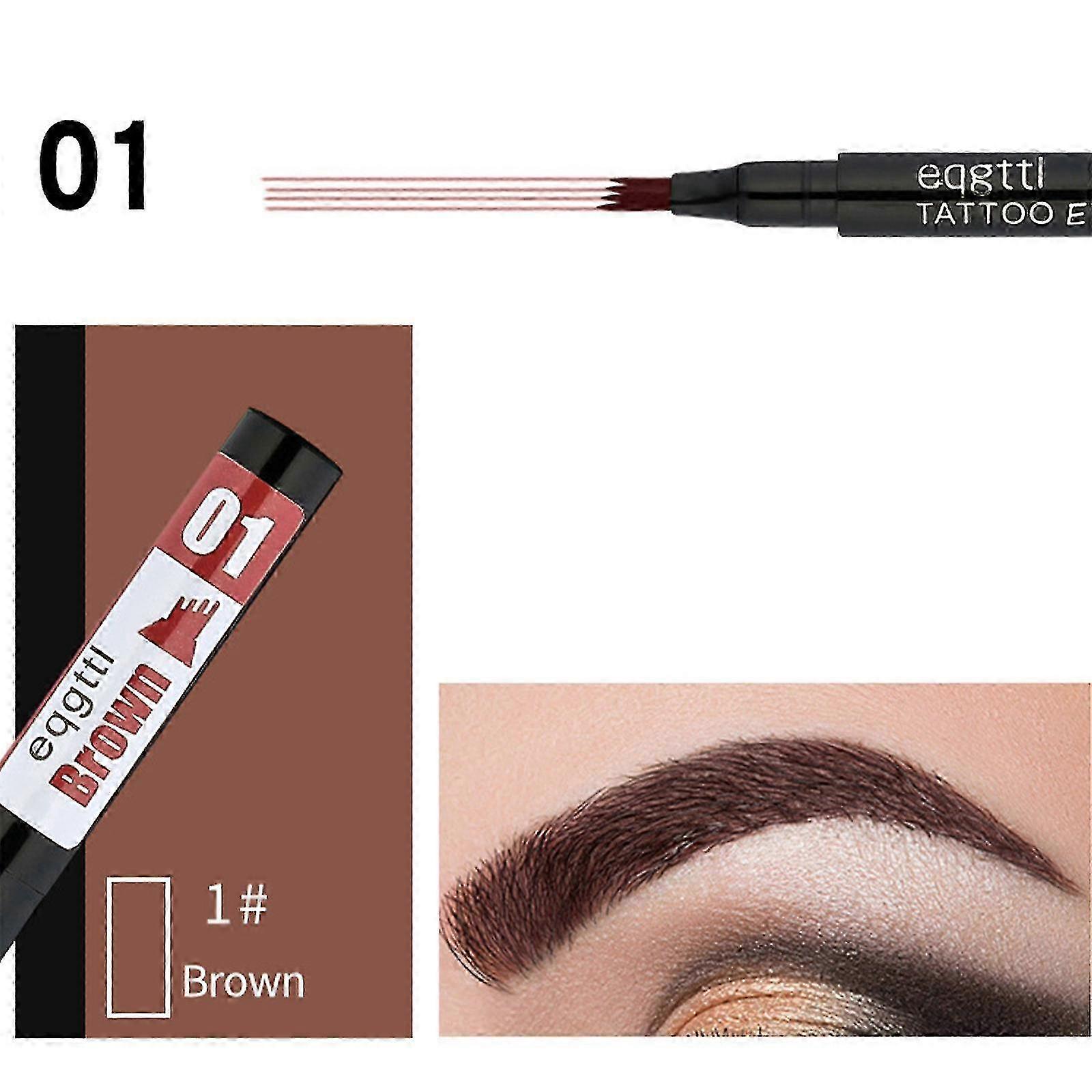 Eyebrow Microblading Pen, Microblading Eyebrow Pen Tattoo Pencil 4 Fork Tip, Waterproof Magic Eyebrow Pencil Microblading Eyebrow Pencil