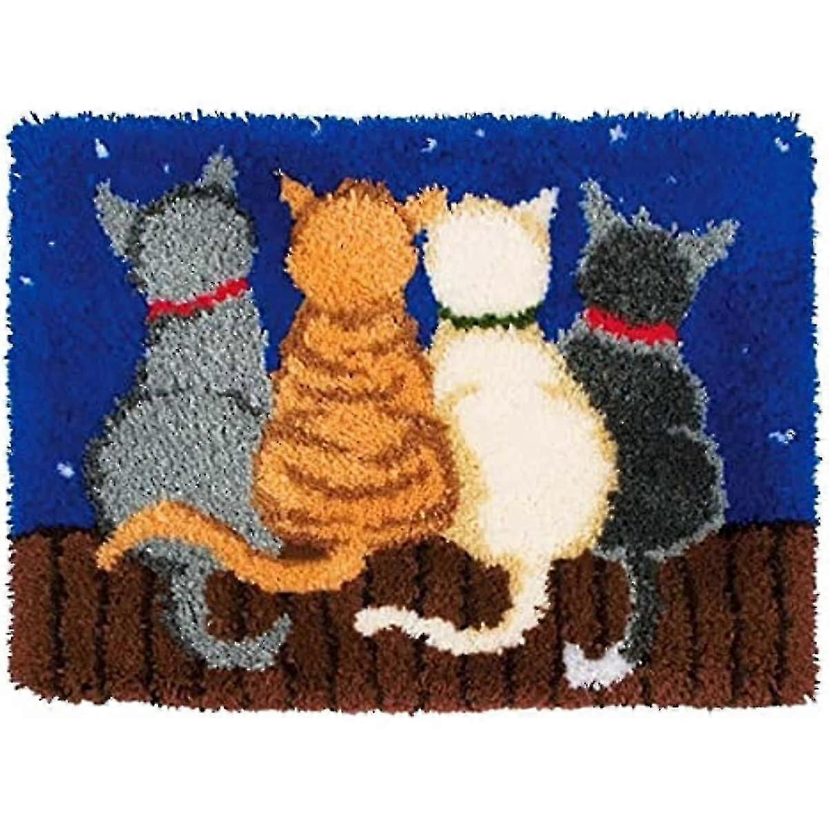 Latch Hook Kits Rug Making Crafts with Colorful Pattern Printed 52 * 38cm