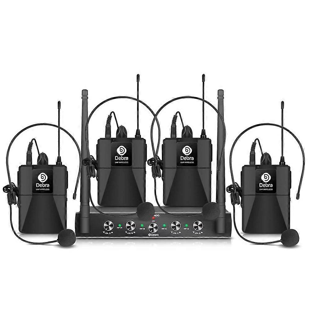 DEBRA UHF Wireless Microphone, Model: 4 Bodypack Mic (EU Plug)