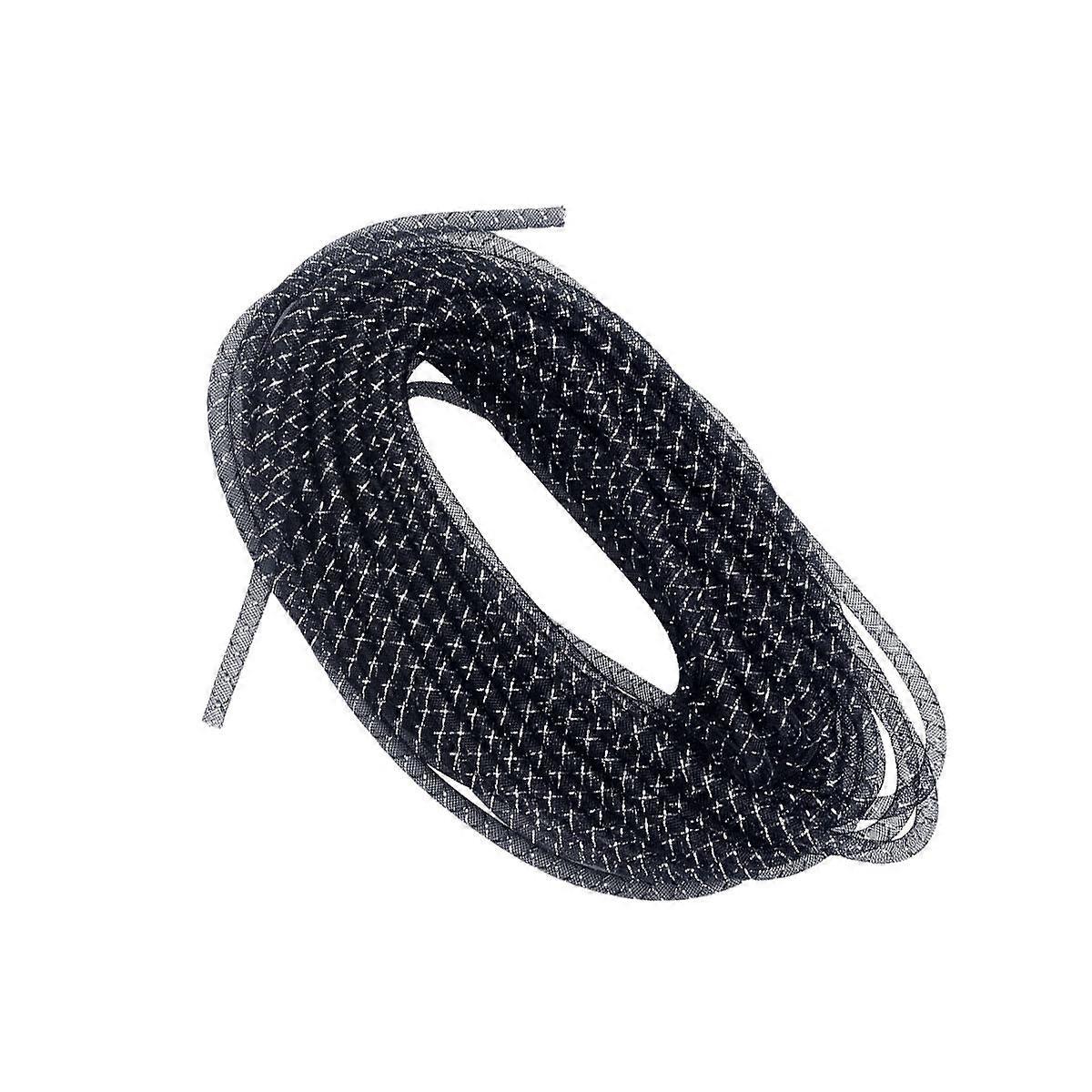 Polyester Yarn Cord Mesh Tube for DIY Crafts Making 1Pack Black