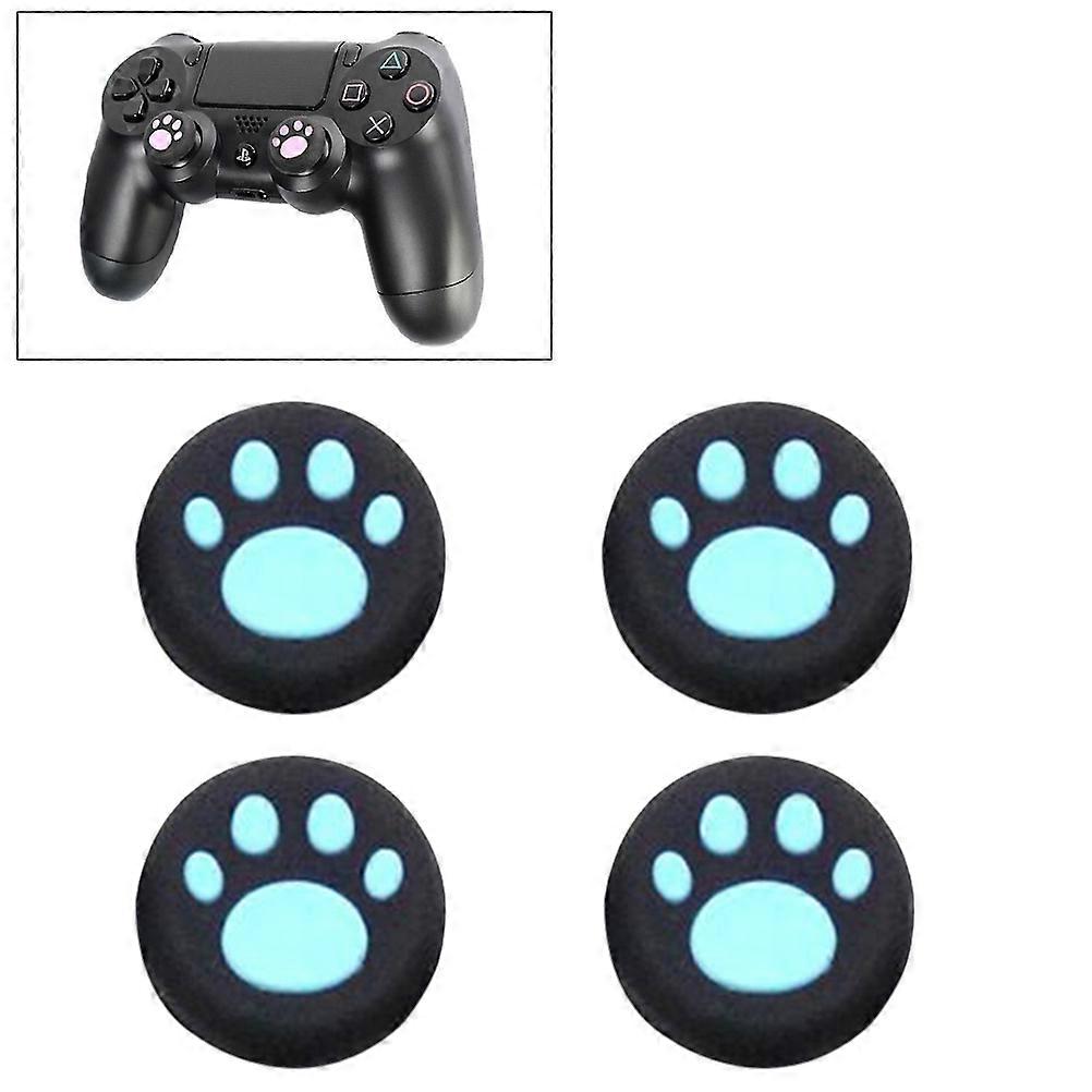 Blue Joystick Cover Cat Paw Thumb for Gamepad Use 4Pcs