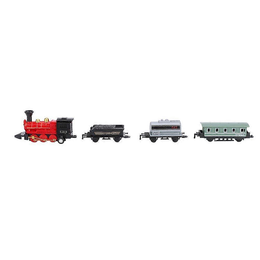 Classical Alloy Plastic Simulated Steam Train Pull back Model Kid Child Toy Gift (Red)