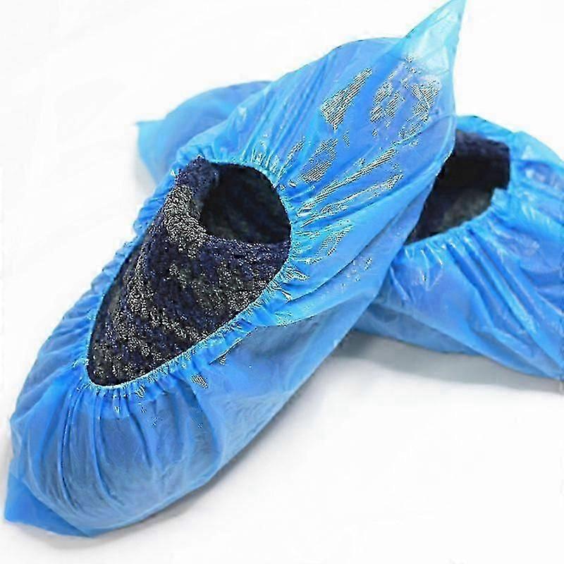 Lot 100 Disposable Plastic Overshoes, Shoe Covers