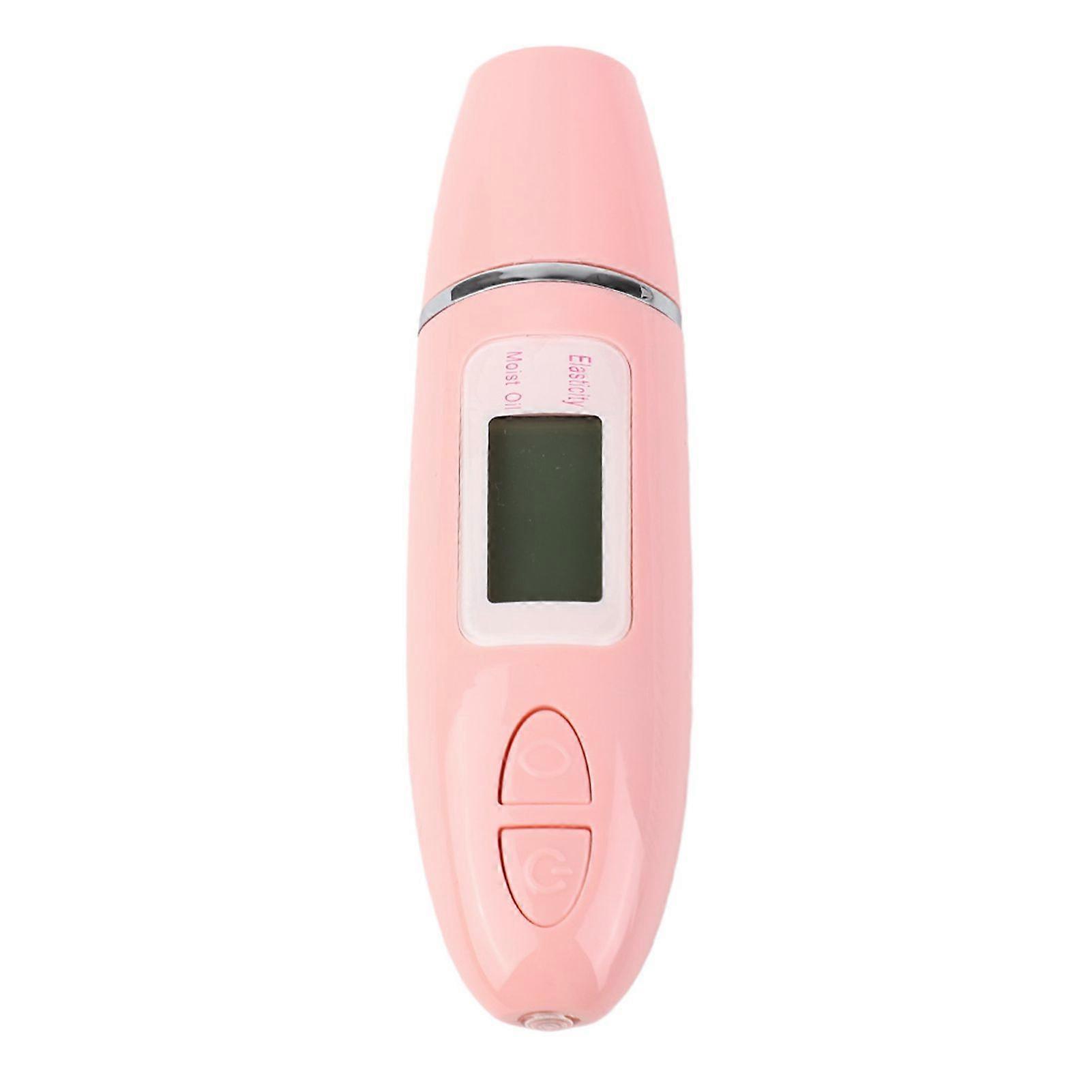 1Pc Fashion LCD Display Body Skin Oil Water Hydration Tester Analyzer Skin Sensor Meter Pink