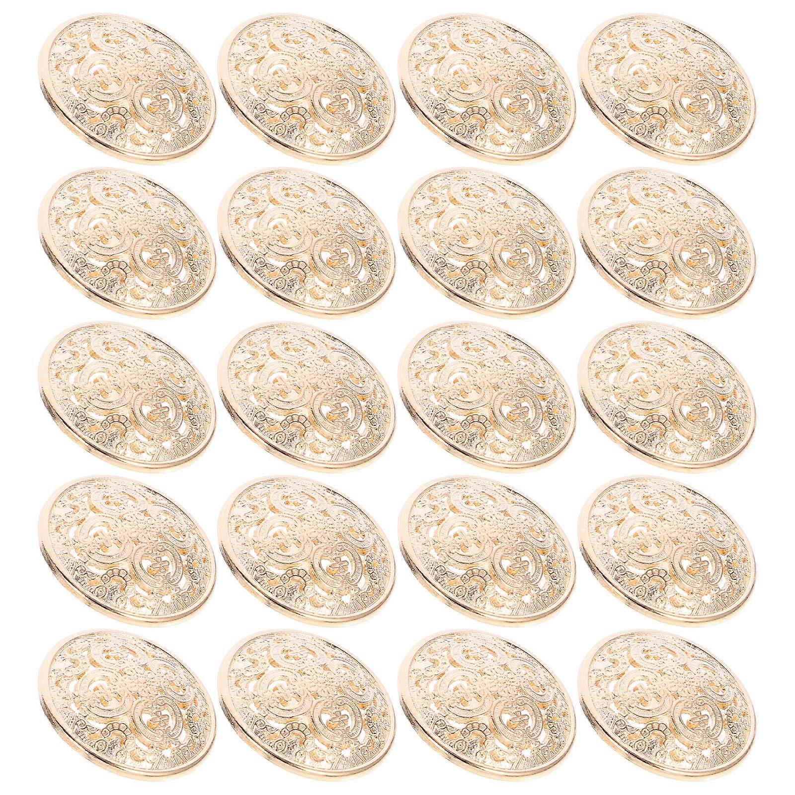 20Pcs Golden Buttons for Sewing with Metal Decorative Clothes Buttons