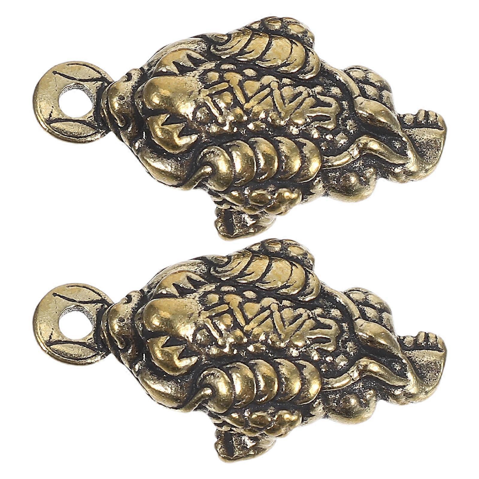 Hanging Toad Pendant Brass for Decor 4Pcs Golden Stylish Keychain Decor