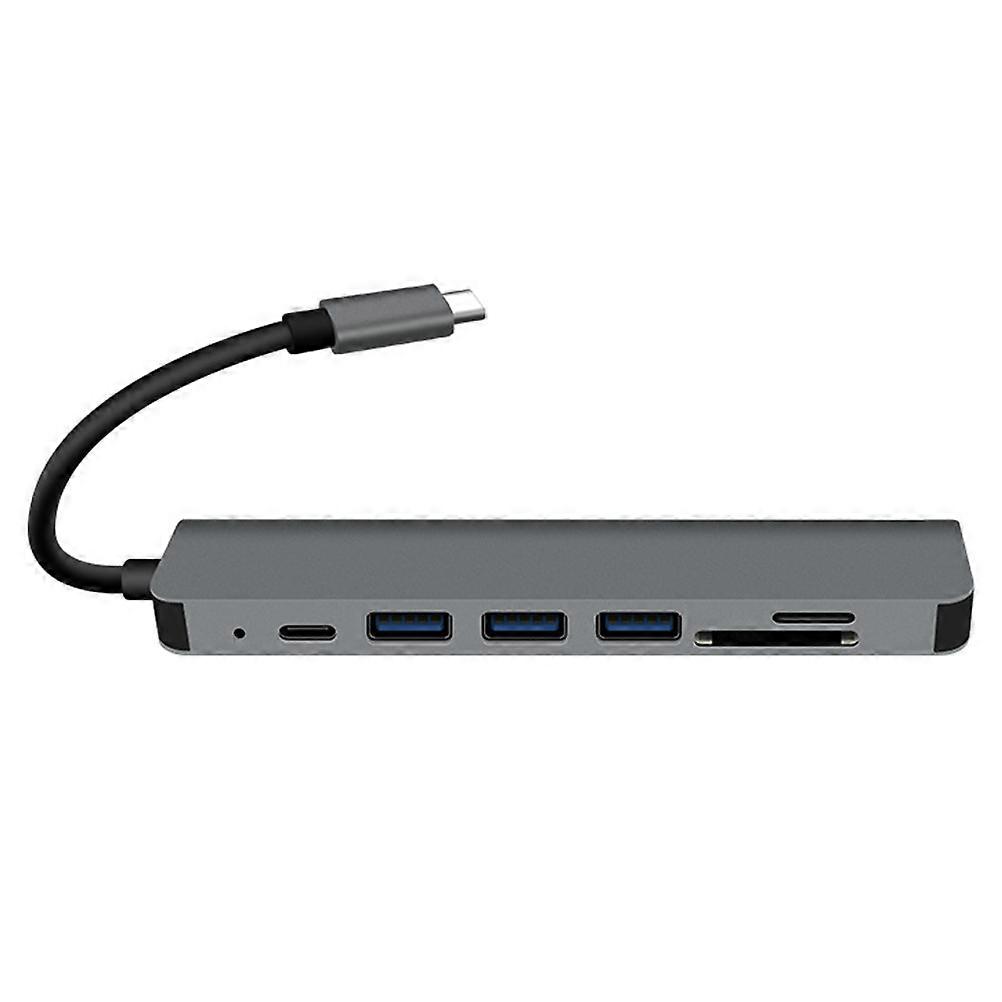 Type-C USB Hub Grey Aluminum Shell with Plug and Play Convenience for Computer