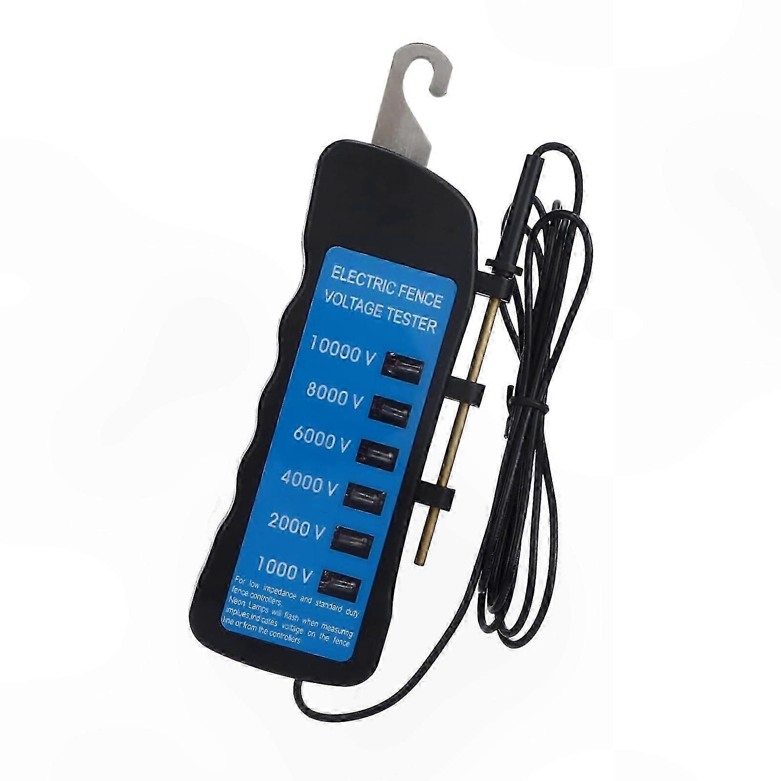 Fence Voltage Tester with 6 LED Lights, Non-ABS Build, for Agricultural Electric Fence Systems