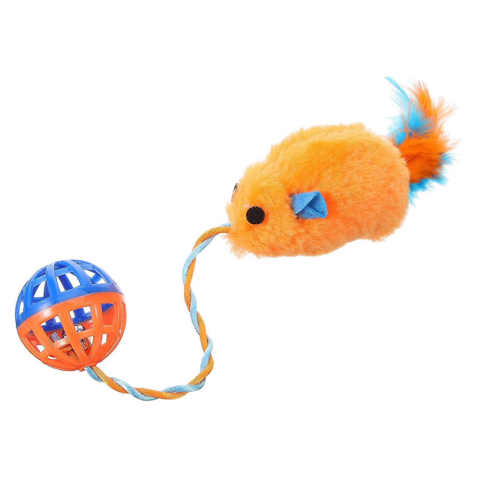 Cat Interactive Toy Plush Mouse with Ball for Cats 2Pcs