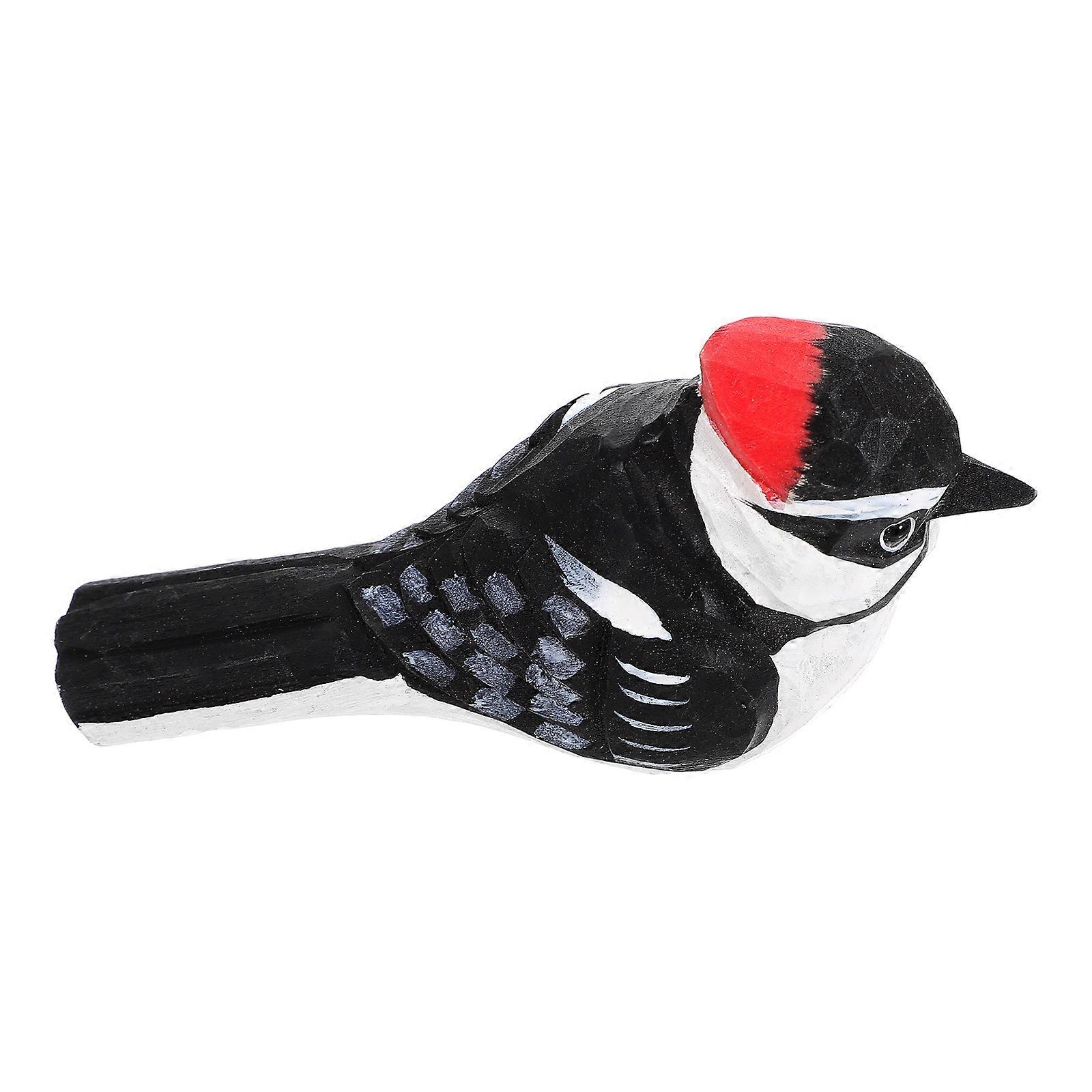 Wood Bird Carving Figurine For Tabletop Decoration Suitable For Office And Home Use In Black Color 5Pcs