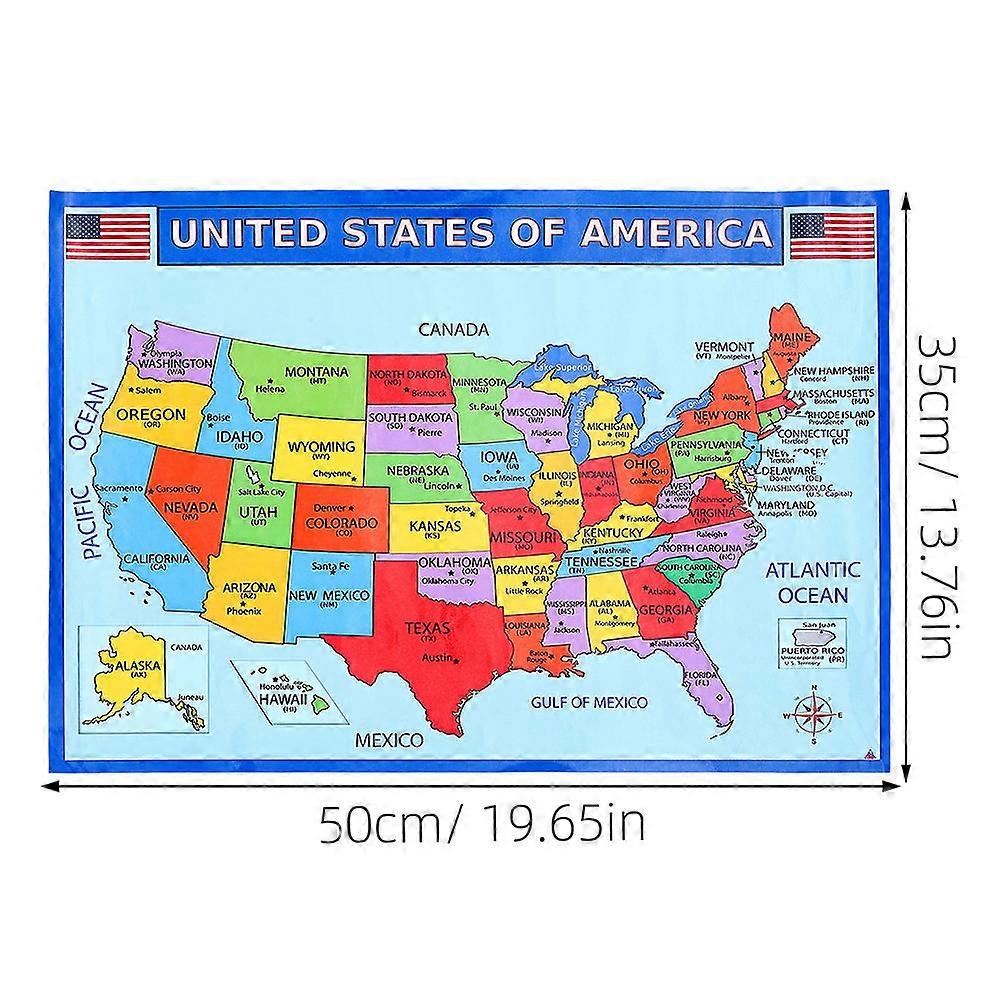 Wall Map For Kids Laminated Map Of Usa Artistic Design Educational And 2200321933 Max 